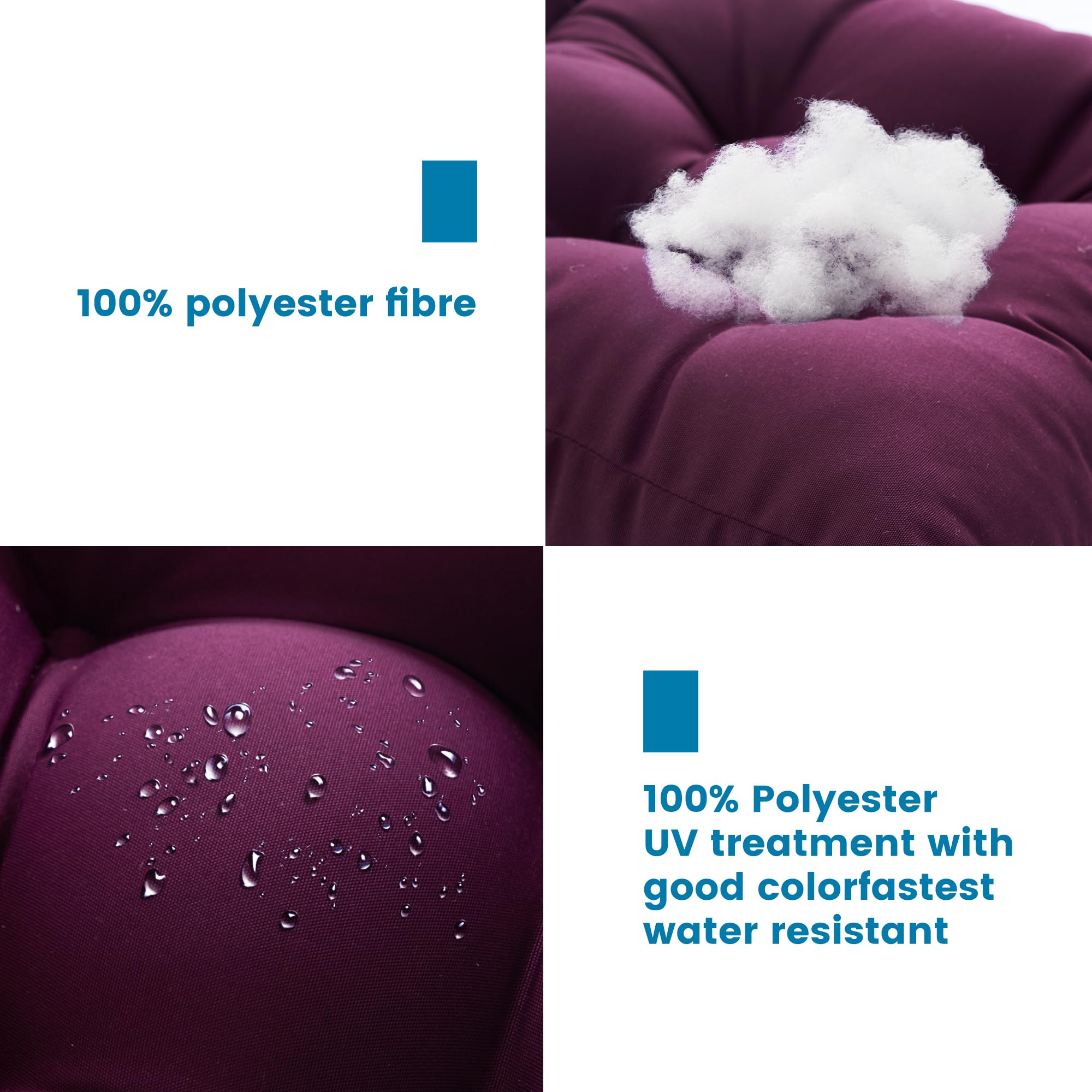 Lot De 3 Coussins De Chaise D'extérieur Touffeté/en Osier