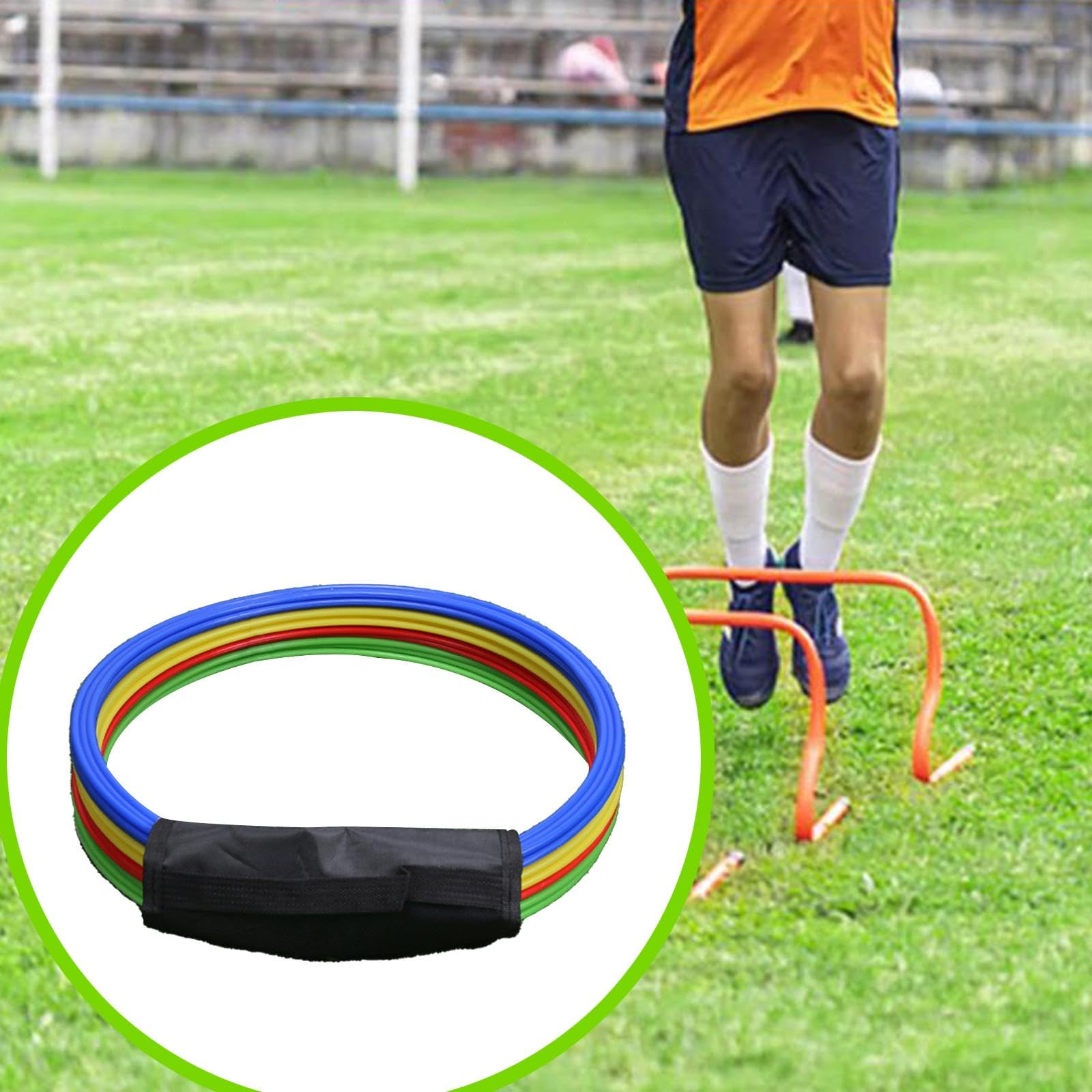 TISHITA 12 Pezzi Anelli Agilità Calcio Cerchi Ginnastica Salto Materiale PP Durevole Adatti a Bambini Adulti Atleti Esercizi Sportivi in Palestra E all’Aperto, 40 Cm