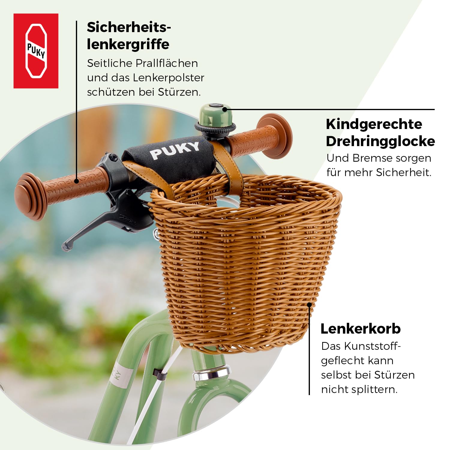 PUKY LR XL BR Classic Vintage-Laufrad | Retro-Grün, Retro-Blau, Retro-Rose l Tiefem Rahmeneinstieg & Trittbrett | 12,5 Zoll Luftbereifung 2.0" l Ideal ab 3 Jahren & 95 cm Größe
