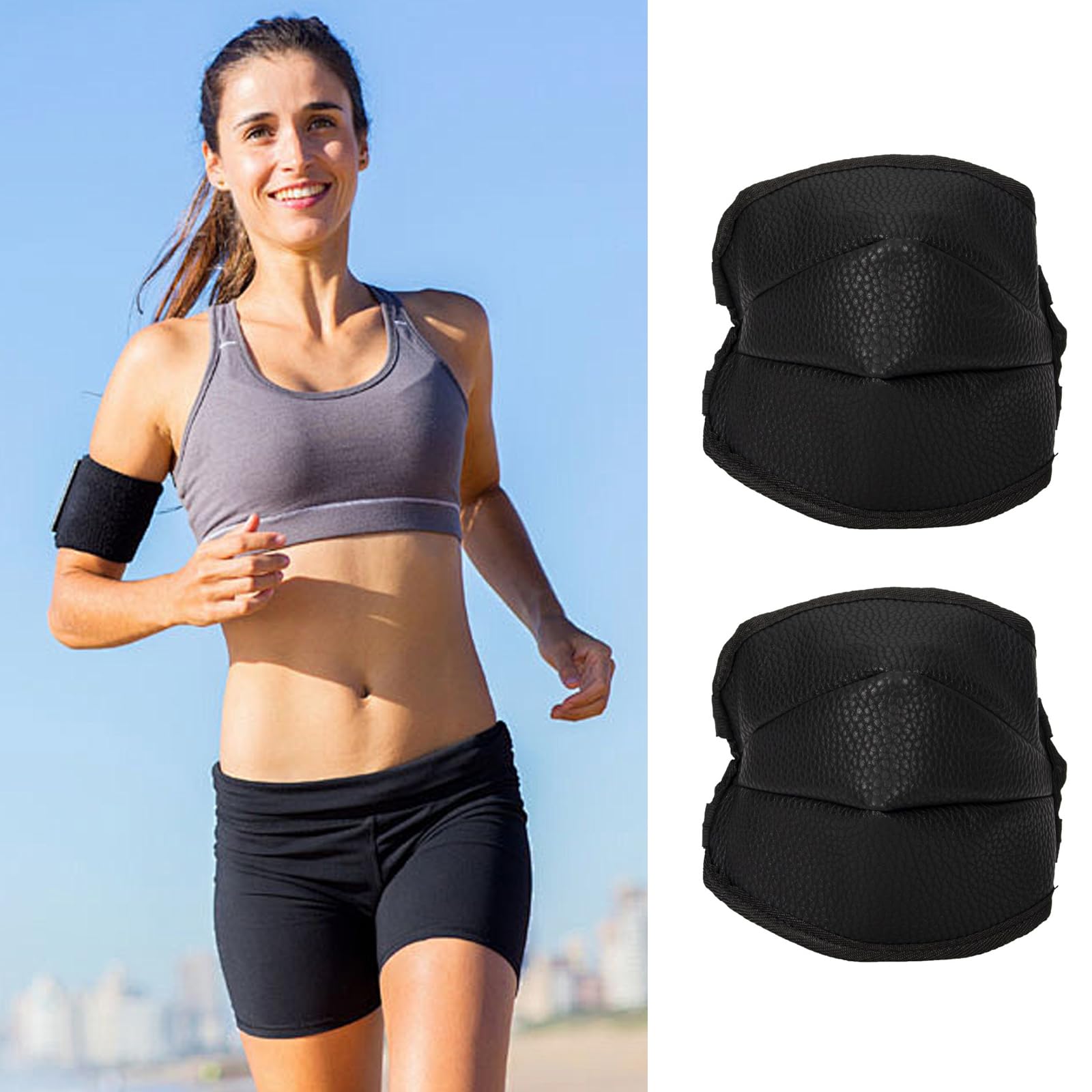 mioosho Soft PU Leather Knee Pad with Elastic Strap, Knee Protective Cushion Knee Pad for Ice Fishing Winter Fishing Equipment