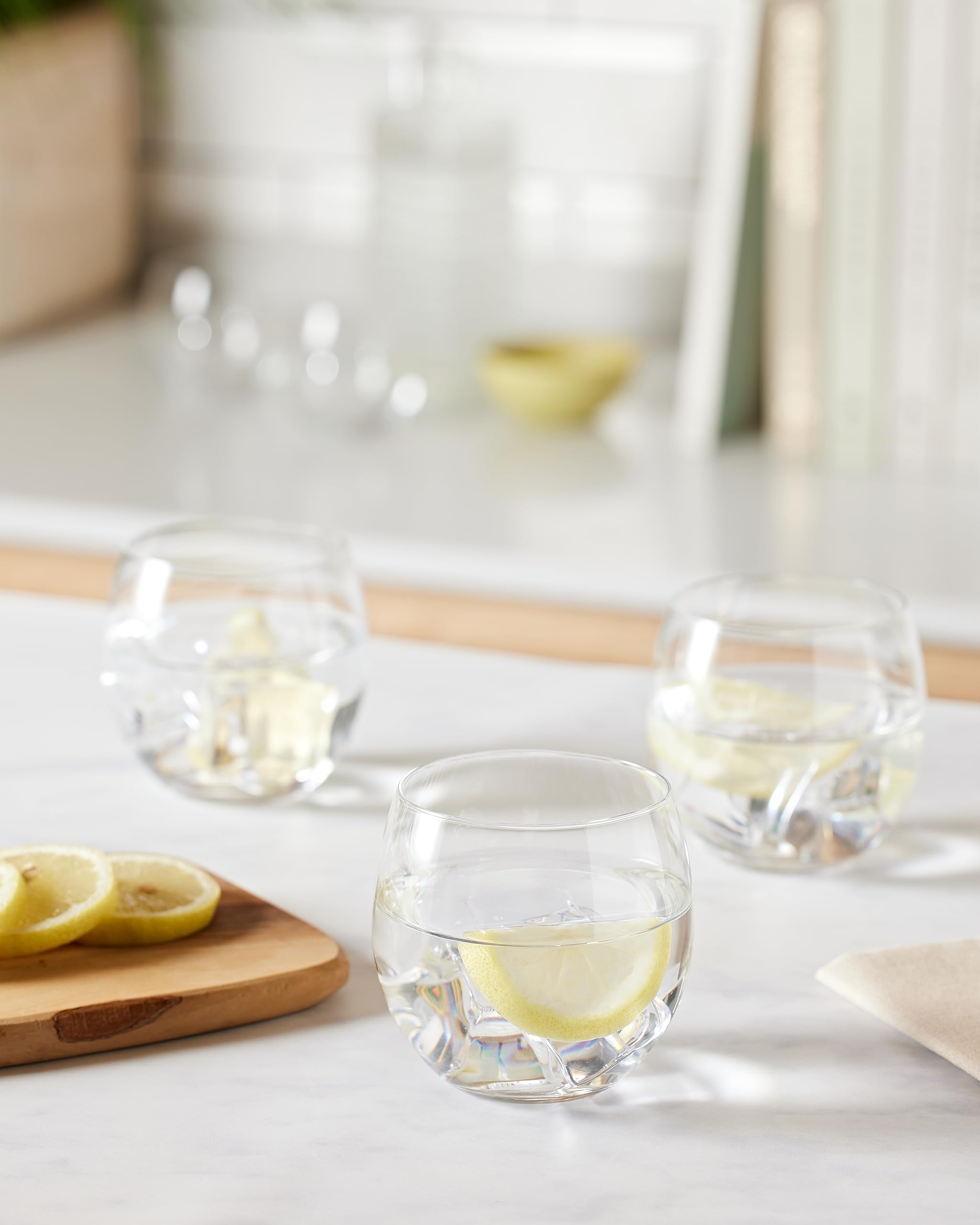 H&H set 6 bicchieri vino, Bubbly, in vetro trasparente, capacità 320 cc, lavabili in lavastoviglie