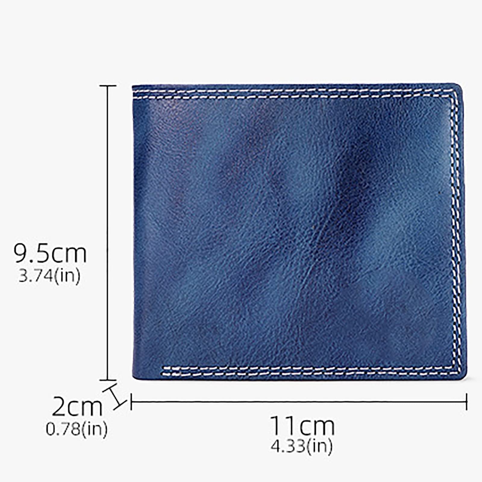 Portefeuilles, Porte-Monnaie Court en Cuir Souple avec Blocage et boîte Cadeau(Bruin)