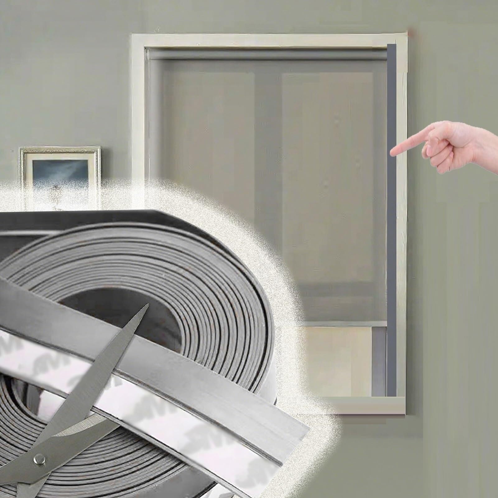 Self-Adhesive Light Blocking Strips, 5M Cuttable Window Gap Blockers for Blinds & Shades, 4 Colors(Grey,W4.5 cm (1 3/4"))