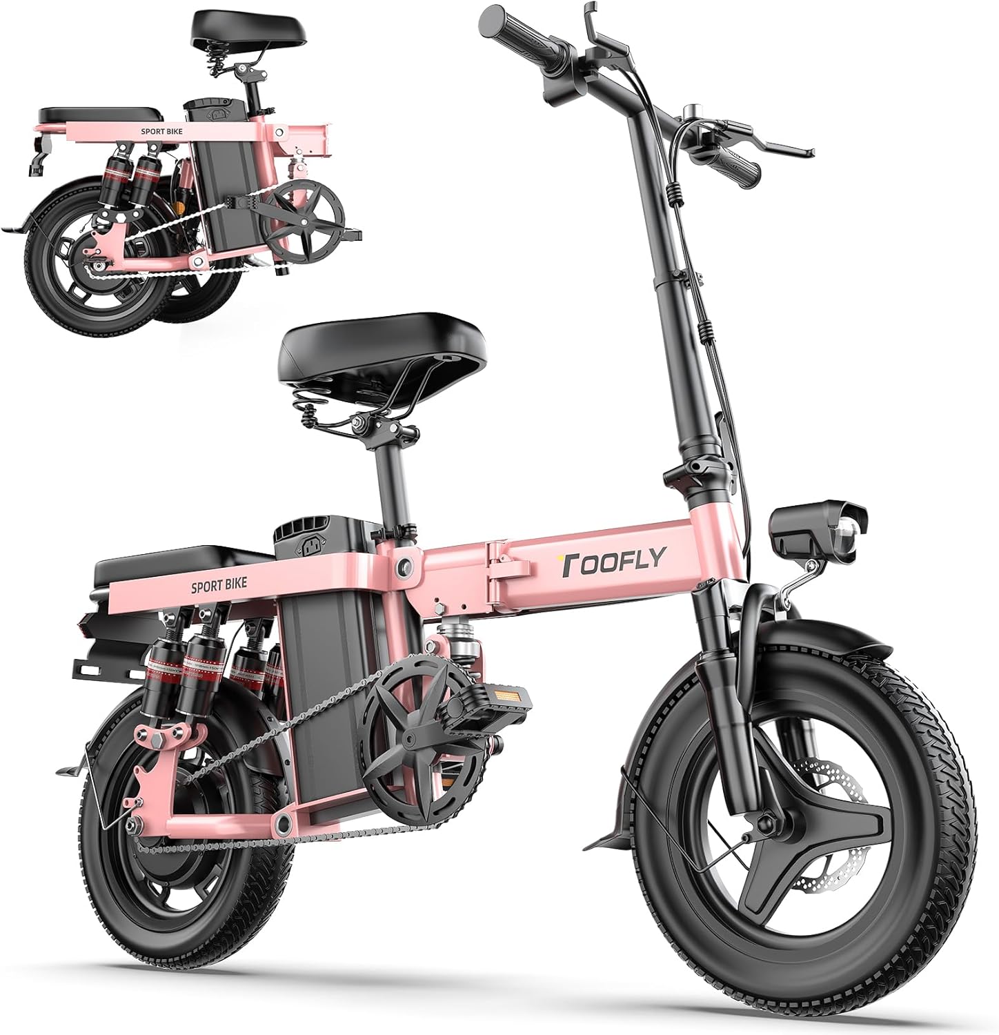 Toofly Electric Bike for Adults, 25 MPH Speed & 35 Miles Long Ranges Ebike with 48V 15Ah Removable Battery, 400W Mini E-Bike, 14″ Foldable Electric Bicycle for Men Women Commuter Travel Toofly Electric Bike for Adults, 25 MPH Speed & 35 Miles Long Ranges Ebike with 48V 15Ah Removable Battery, 400W Mini E-Bike, 14″ Foldable Electric Bicycle for Men Women Commuter Travel