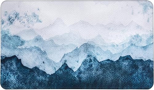 Alfombrillas de cocina QIYI de piel de PVC seguras lavables antideslizantes impermeables acolchadas fáciles de limpiar Casual Acuarela Montaña