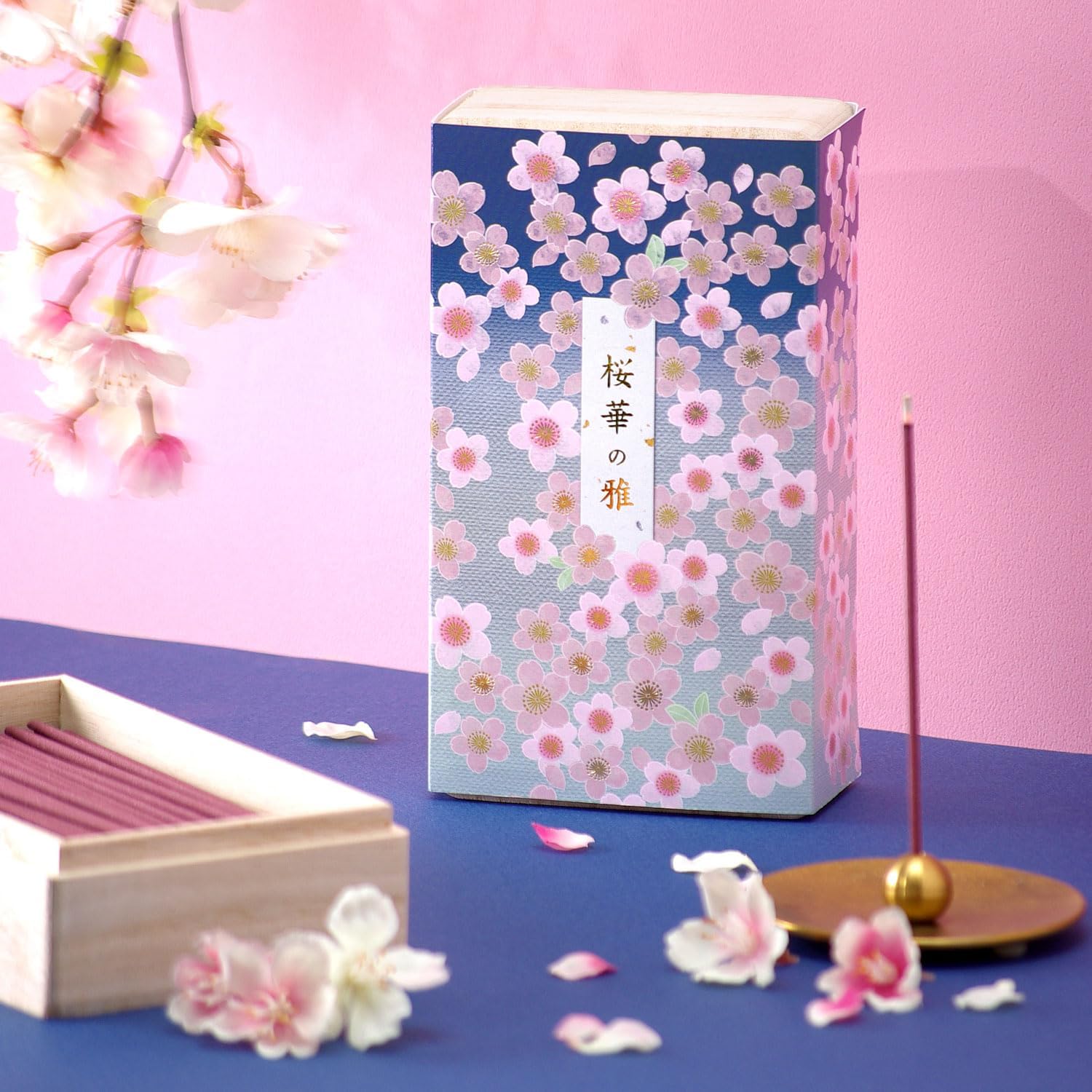 Kameyama Sakurahanoyama, Rose Stuffed, Paulownia Box, 4.2 oz (120 g), Incense Sticks