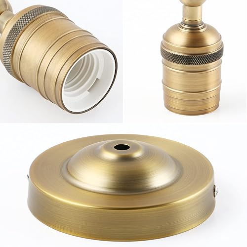 Miniatura 7 de Phansthy Lámpara de techo semiempotrada, lámpara industrial vintage cerca del techo, lámpara colgante de techo para dormitorio, cocina, sala de