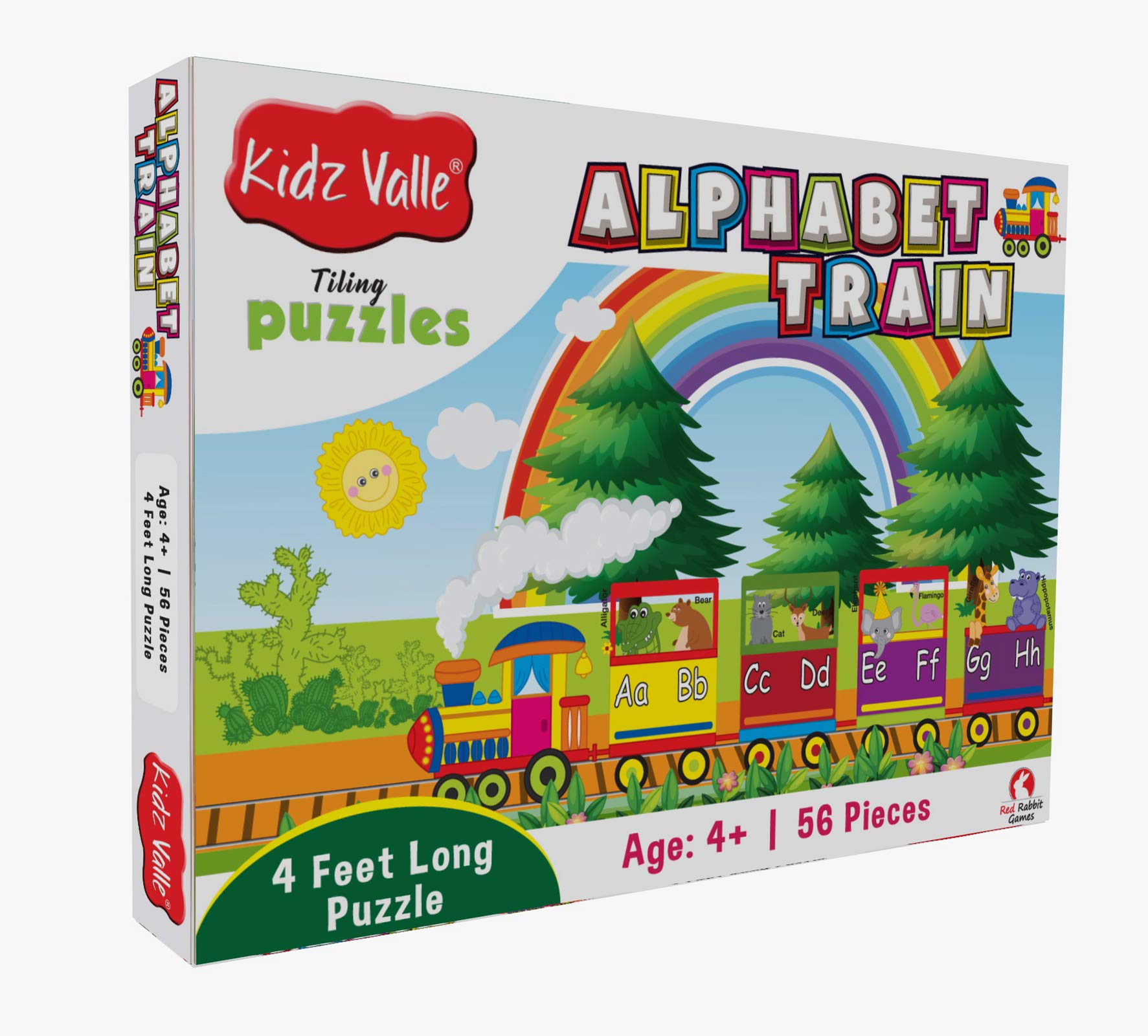 Alphabet Train 4 Feet Long 56 Pieces Jigsaw Puzzle for Age 4 Years and Above,