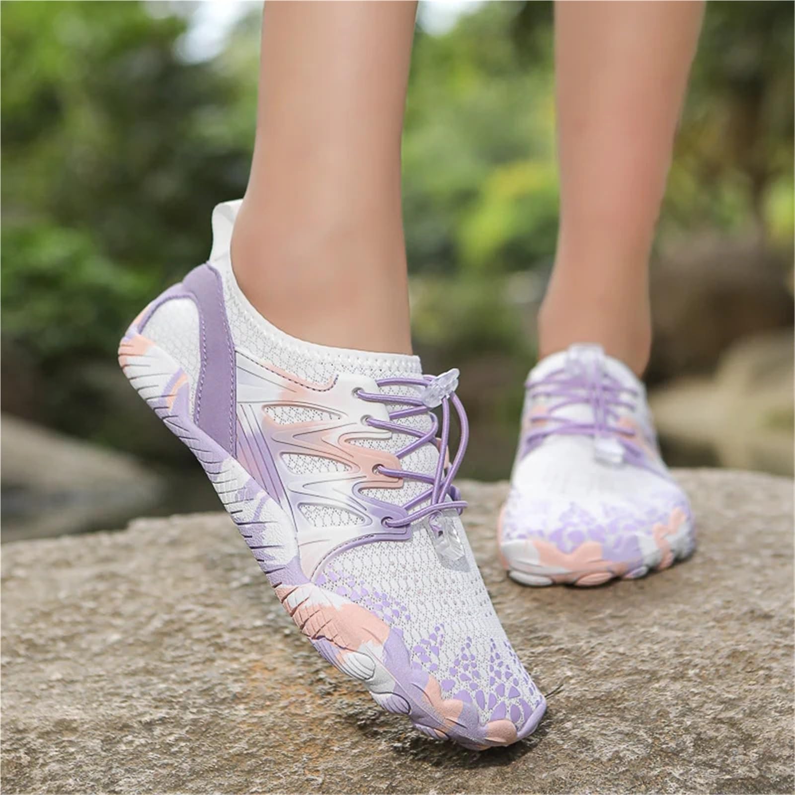 Zapatos De Agua Zapatos de agua for mujer, zapatos acuáticos descalzos for hombre, calzado de playa de secado rápido, zapatillas deportivas transpirables, zapatos de senderismo antideslizantes(Rose Re