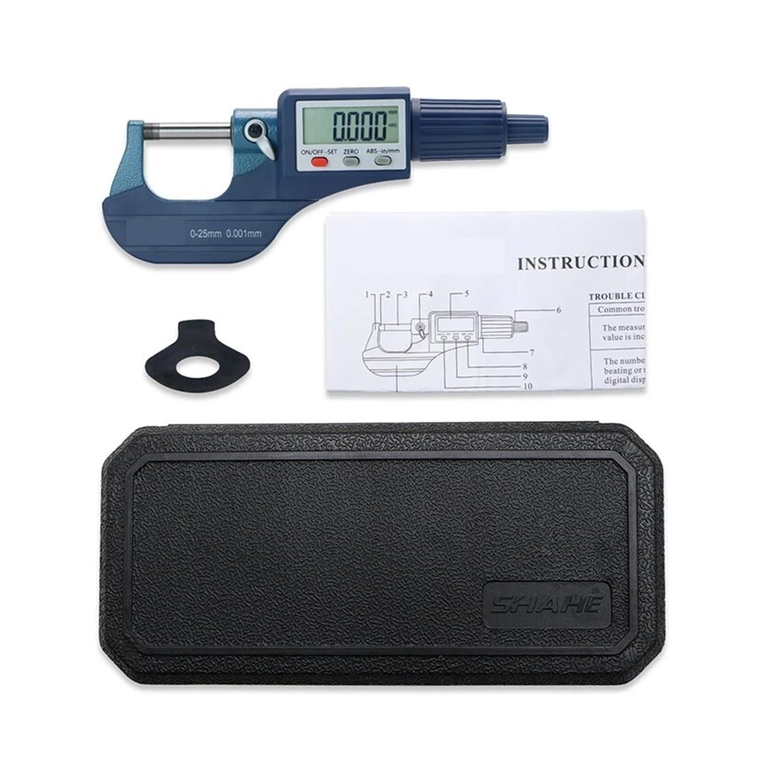 Suwmiarki, Elektroniczny mikrometr zewnętrzny 0,001 mm Mikrometr cyfrowy 0–25 mm Elektroniczna suwmiarka cyfrowa Łatwe do zmierzenia(5203-25)