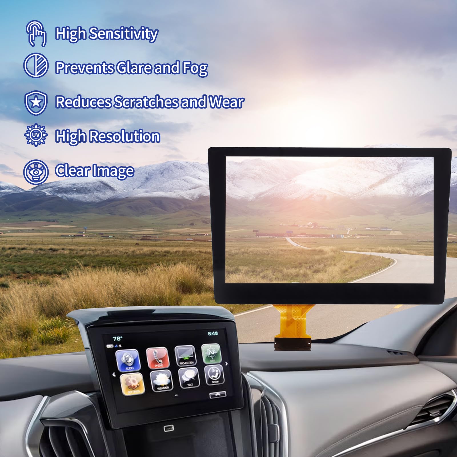 TsuperU Sostituzione del touch screen per il 2018 2019 2020 2021 Chevy Traverse LS LT RS Premier True North Sport Radio Digitizer Schermo Chevy Mylink Display Touchscreen da 8 pollici Sistema di