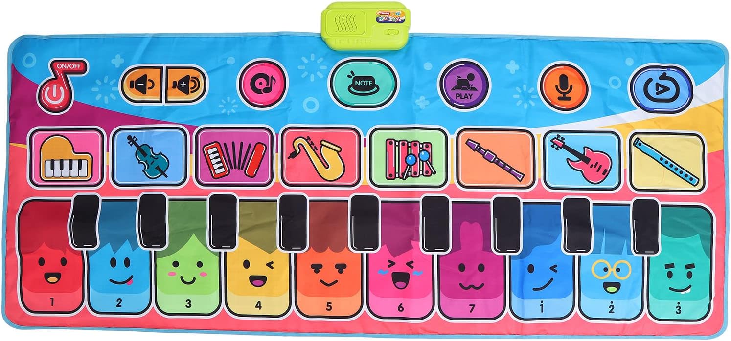 Piano Keyboard Mat,58.3"x23.6" 10 Keys Foldable Floor Piano