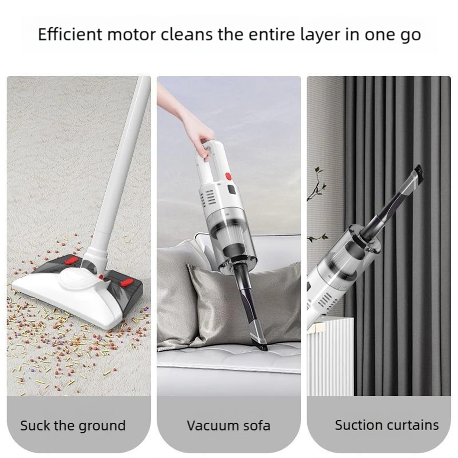 Aspirateur de voiture sans fil, balai humide et sec pour sols durs et tapis, rechargeable, jusqu'à 45 minutes d'autonomie, design portable léger