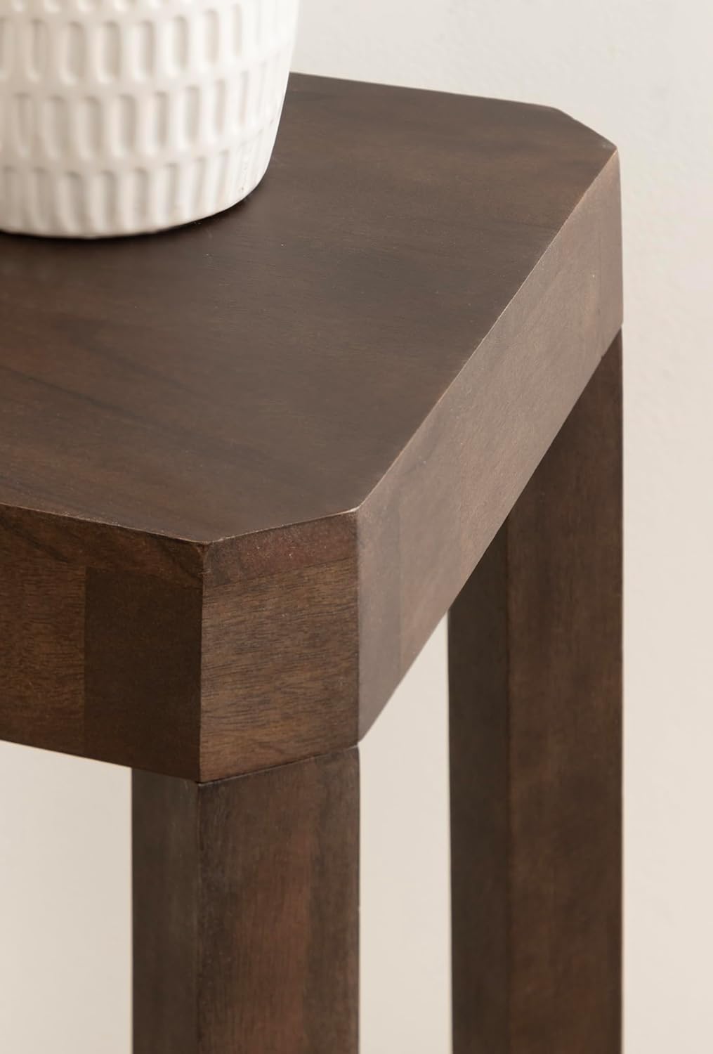 Kate and Laurel Talcott Modern Square Wood Drink Table, 12 x 12 x 28, Dark Brown, Transitional Decorative Two-Tier Pedestal Table for Use as Plant Stand Indoors or Living Room Decor Accent