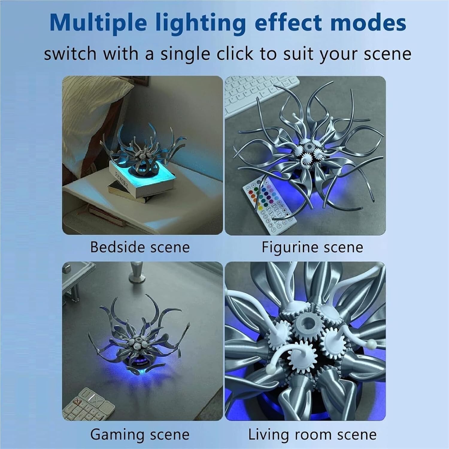 Preservative Mechanical Flower Desktop, 3D Flower Model Kit, with Remote Control, Multi Color Lighting Effects, Ideal for Office Game Room and Desktop Decoration