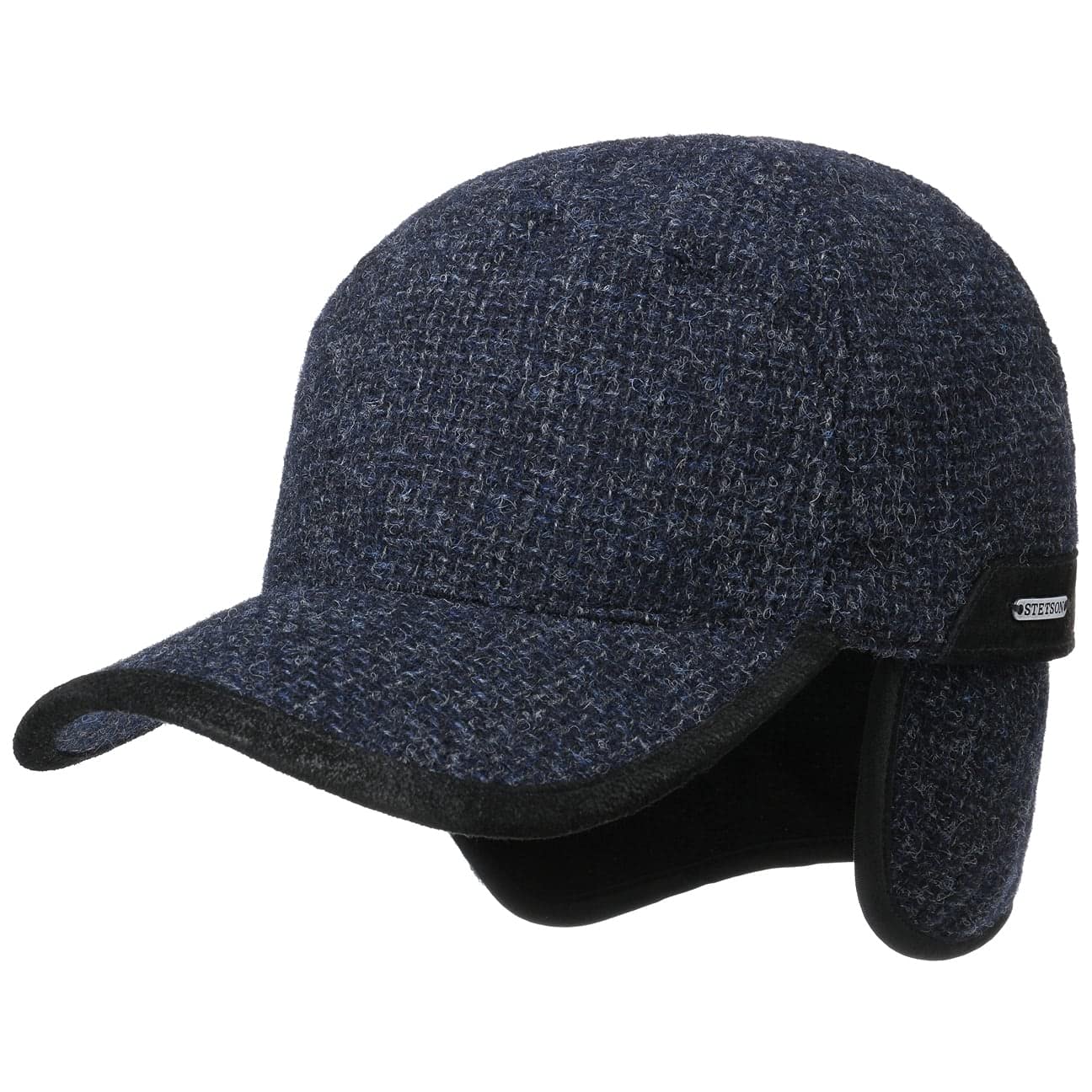Stetson Daysville Wool Cap with Ear Flaps Men Made in The EU Baseball  Base Men´s Closed Back, Peak, Lining, Leather Trim Autumn-Winter