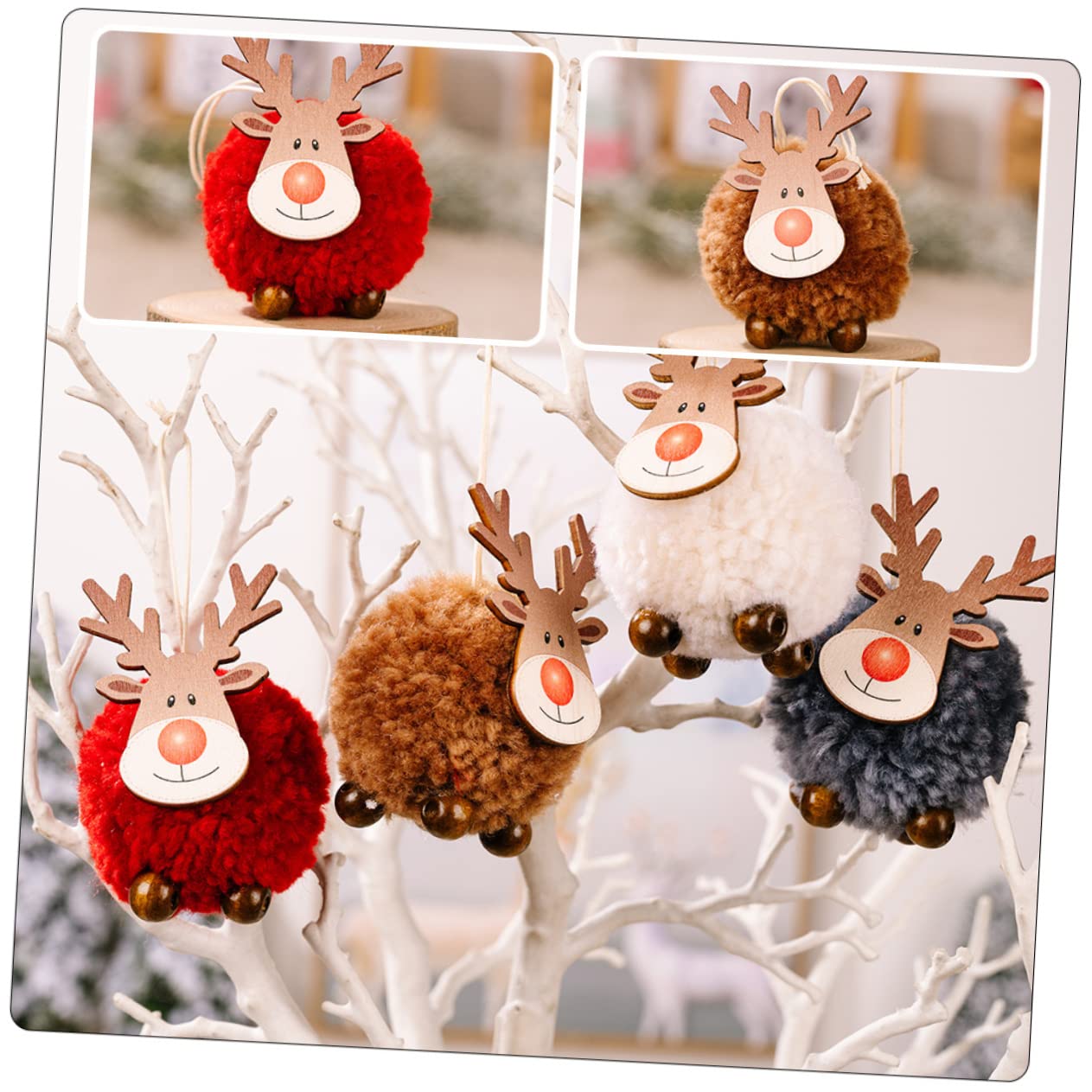 PRETYZOOM 20 Piezas Colgante de árbol de Navidad Decoraciones navideñas Colgantes navideños Adorno de Alces de Navidad Colgantes de Navidad Adorno Colgante Decoraciones de Navidad Madera