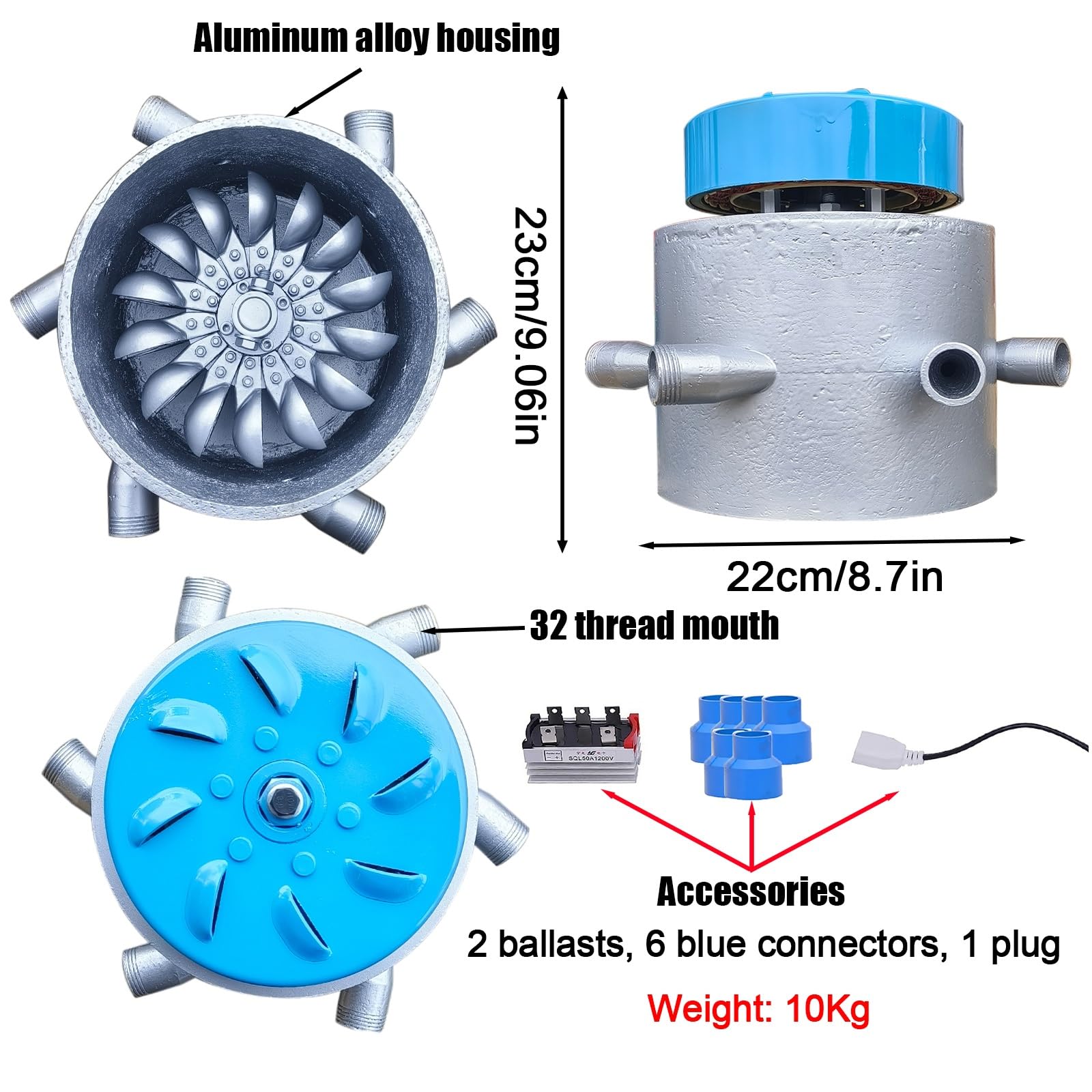 Générateur Hydroélectrique 3KW 110-230V, Turbine À Eau 6 Buses, Pour Système Énergie Hors Réseau Et Éclairage, Coque En Alliage, Bobine En Cuivre, Étanche