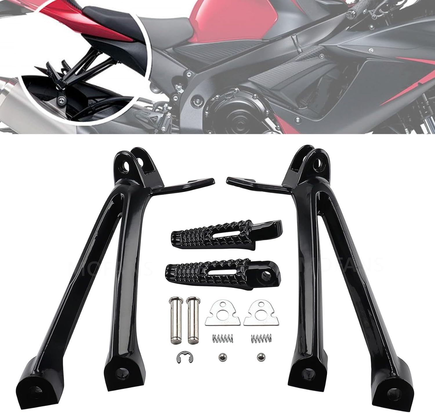 Rear Passenger Footpegs Bracket Fit for Suzuki Gsx-R Gsxr 600 750 Gsxr600 Gsxr750 2006 2007 Black