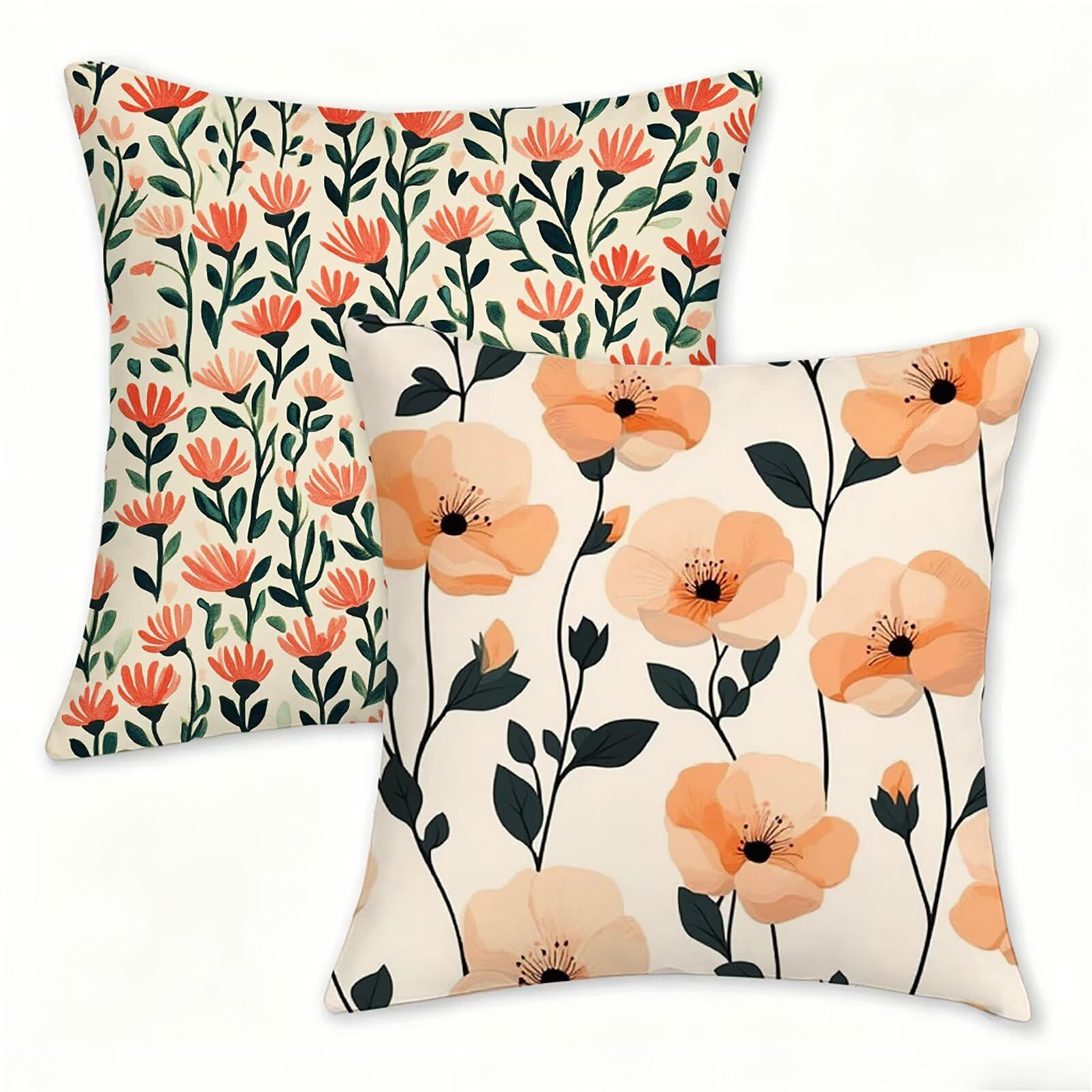 Housse de coussin 55x55 en velours crème pour un salon cocooning