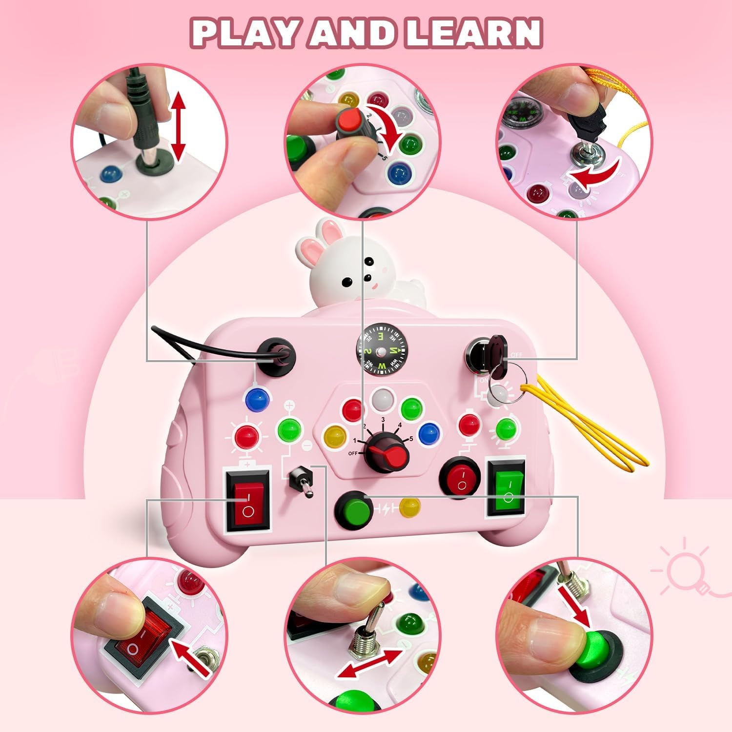 NIWWIN Busy Board Montessori Toy,Wiele sposobów zabawy cyframi i literami,zabawka sensoryczna do nauczania motoryki precyzyjnej,Edukacja przedszkolna,odpowiedni dla dzieci w wieku 1 roku i starszych.