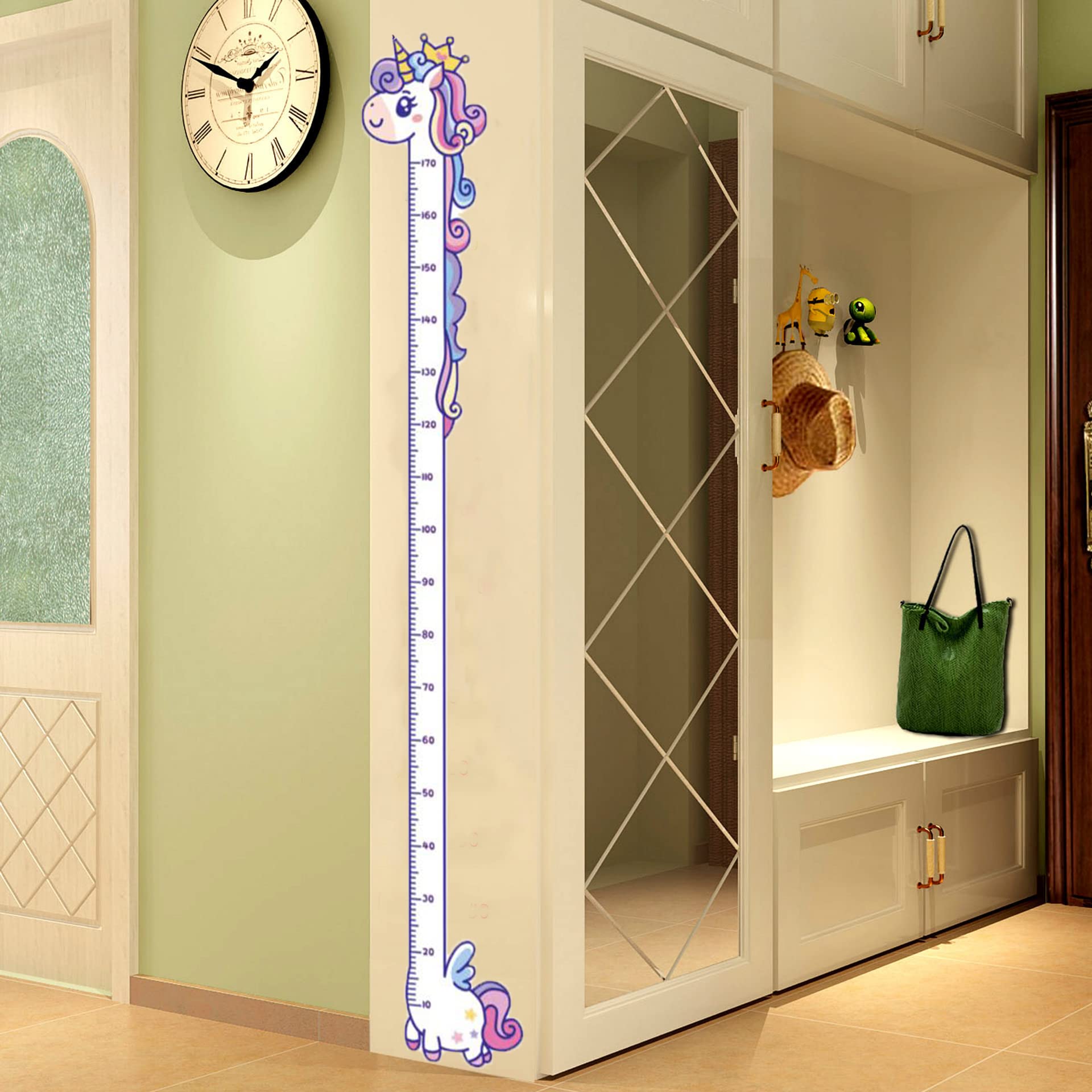 Kids Growth Chart Unicorn Height Chart Wall Sticker - Growth ...