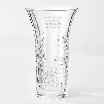 Things Remembered Vera Wang Engraved Crystal Leaf Vase