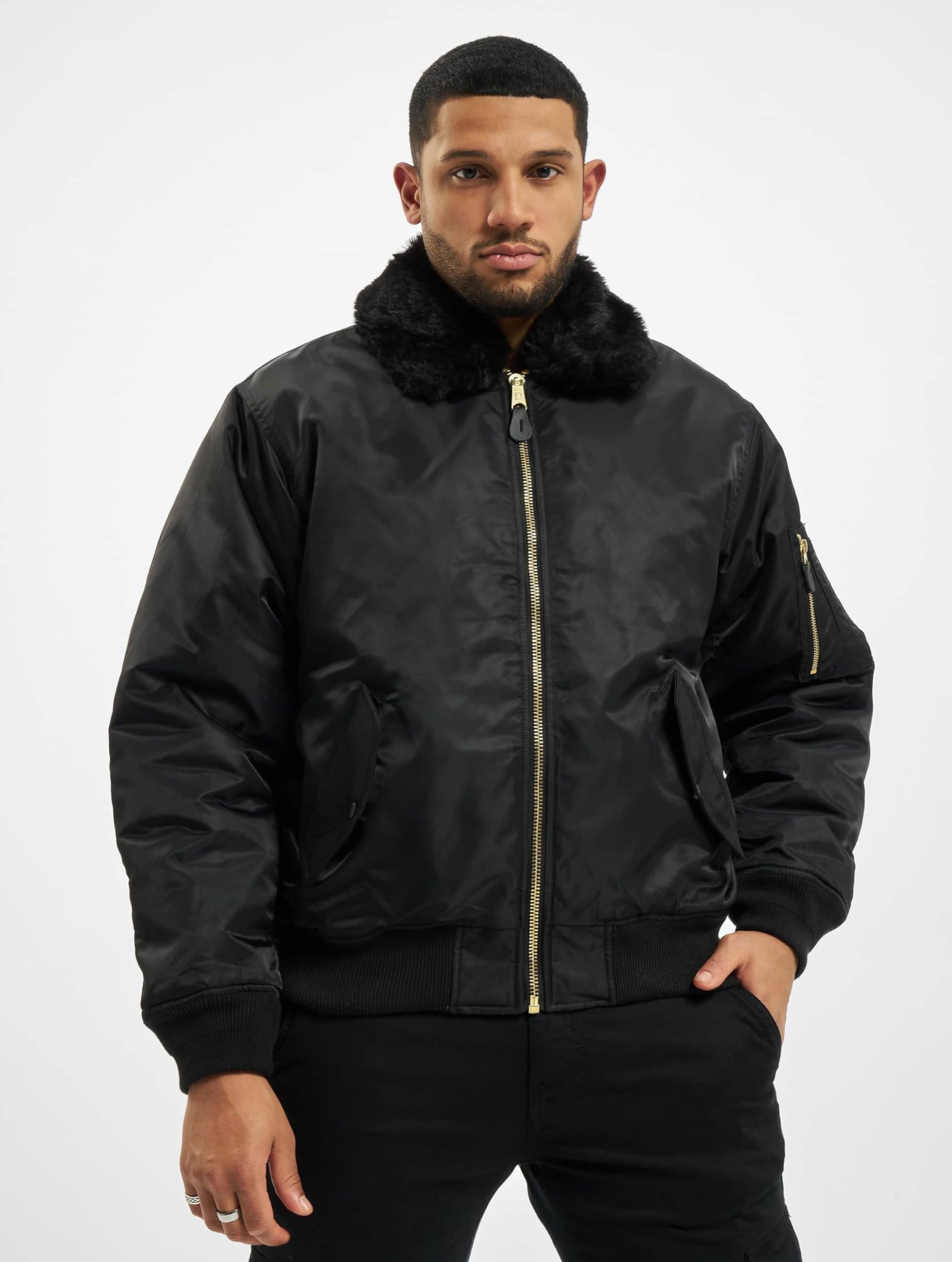 Brandit MA2 Jacket Fur Collar Hombre Chaqueta entre-tiempo Aceituna