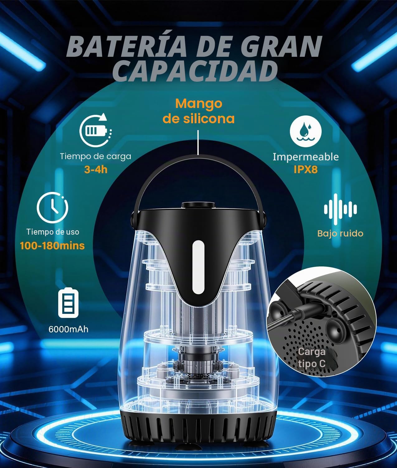 WADEO Ducha de camping con bomba y depósito de agua resistente de 20 l, kit portátil de ducha de camping con bidón de agua, ideal para acampadas, senderismo, jardín, playa, y lavado de coches