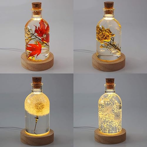 Miniatura 6 de Moldes de silicona de fundición de resina epoxi con lámpara USB y juego de 5 corchos