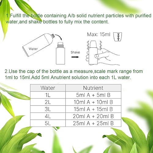 Miniatura 3 de Fertilizante para plantas apto para jardín interior hidropónico AeroGarden, suministros hidropónicos de 13.5 fl oz A&B alimentos para plantas con 4