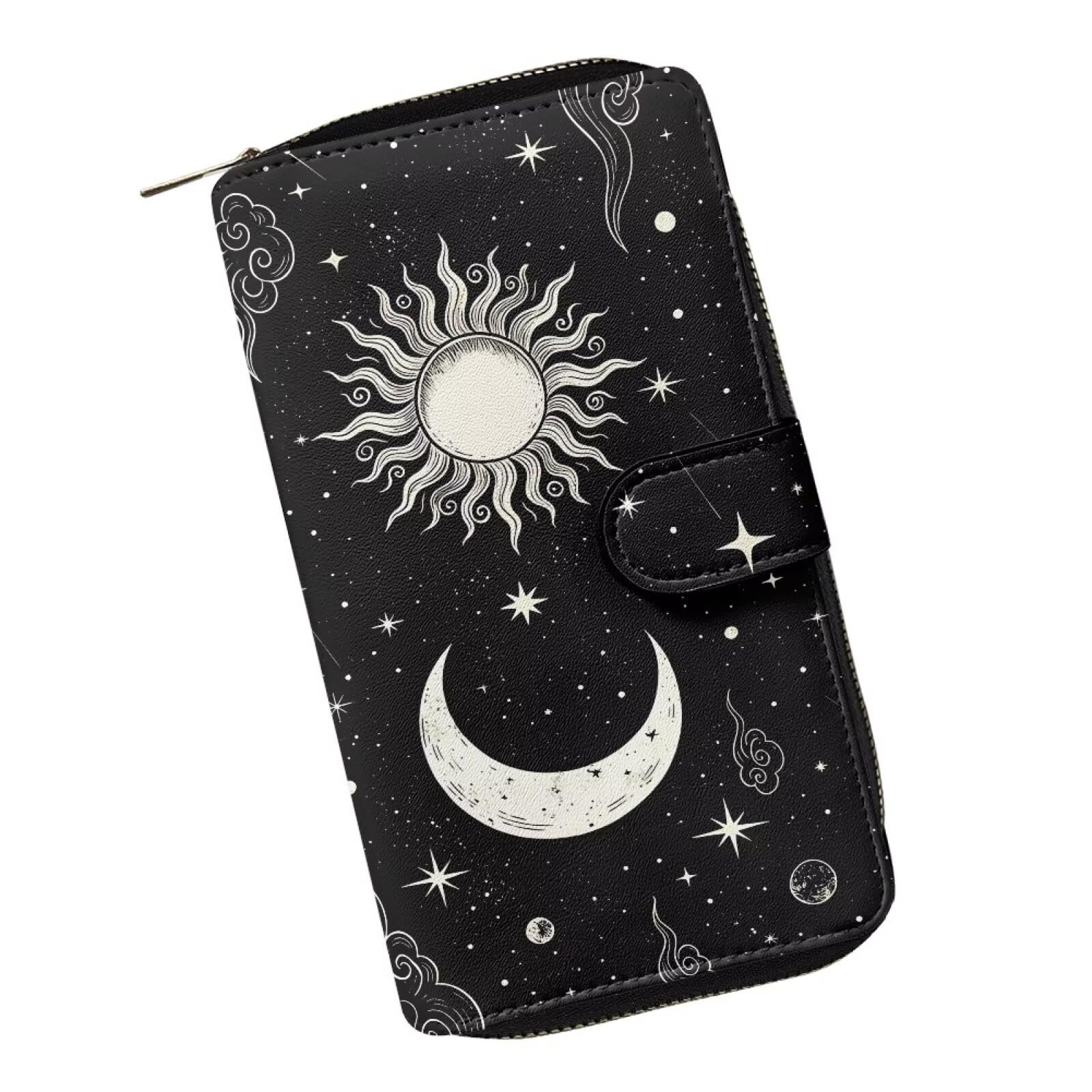 COEQINE Ladies Wallets Pink Leopard Heart Black Printed Leather Phone Long Clutch Purses Check Coin Change Holder