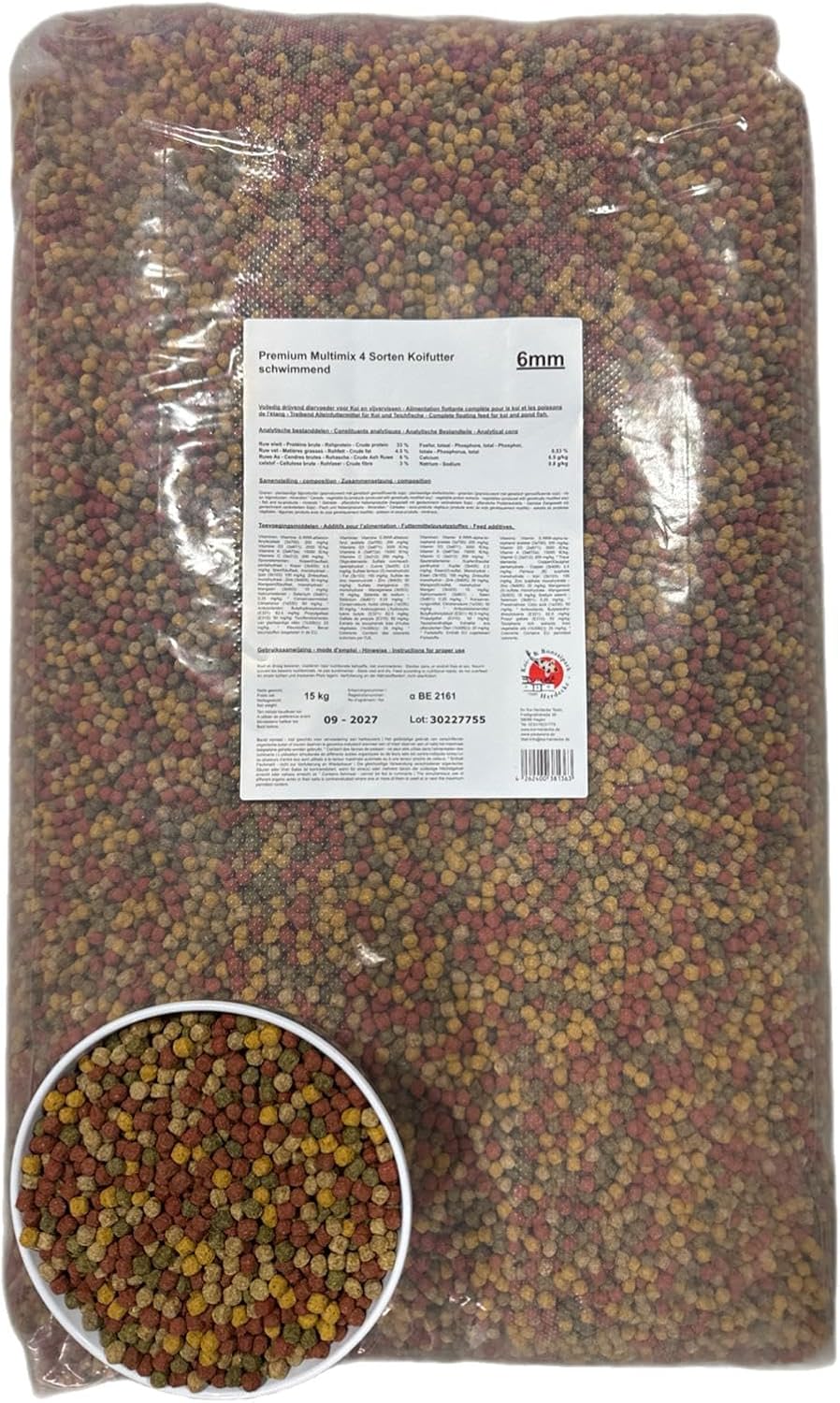 Koi Herdecke – 15 kg Fischfuttermischung für Kois | Schwimmende Pellets von 6 mm | Geeignet für Zierfische – Goldfische – Orfe – Shubunkin | 15 kg Packung – Alleinfuttermittel Koi Herdecke – 15 kg Fischfuttermischung für Kois | Schwimmende Pellets von 6 mm | Geeignet für Zierfische – Goldfische – Orfe – Shubunkin | 15 kg Packung – Alleinfuttermittel