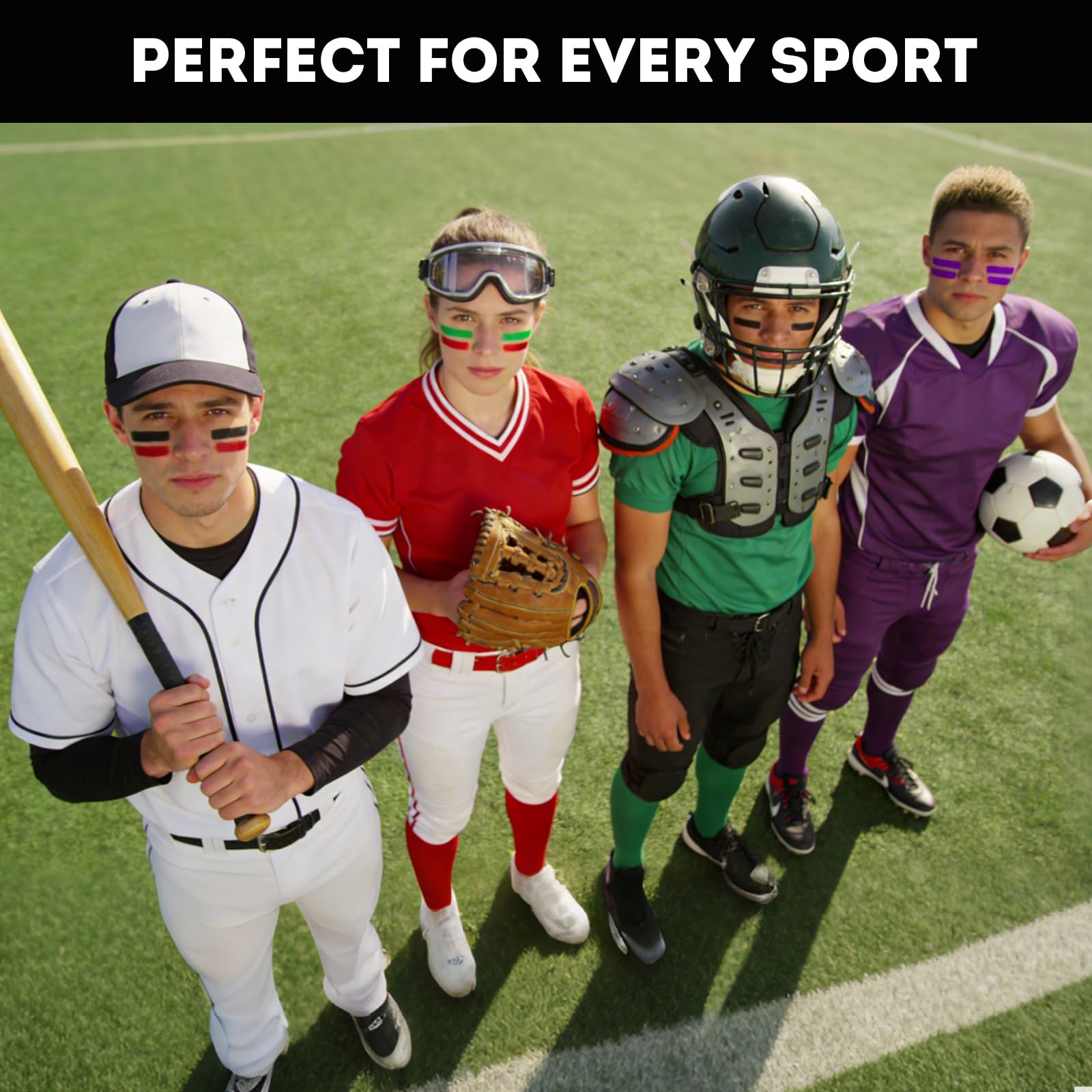 Eye Black Stick 20 Pack, 12 Colors Sports Eye Black for Football Baseball Softball, Anti Glare Eye Black Face Paint for Athletes & Fans, Retractable Under Eye Sports Paint Sticks for Game Day - 5