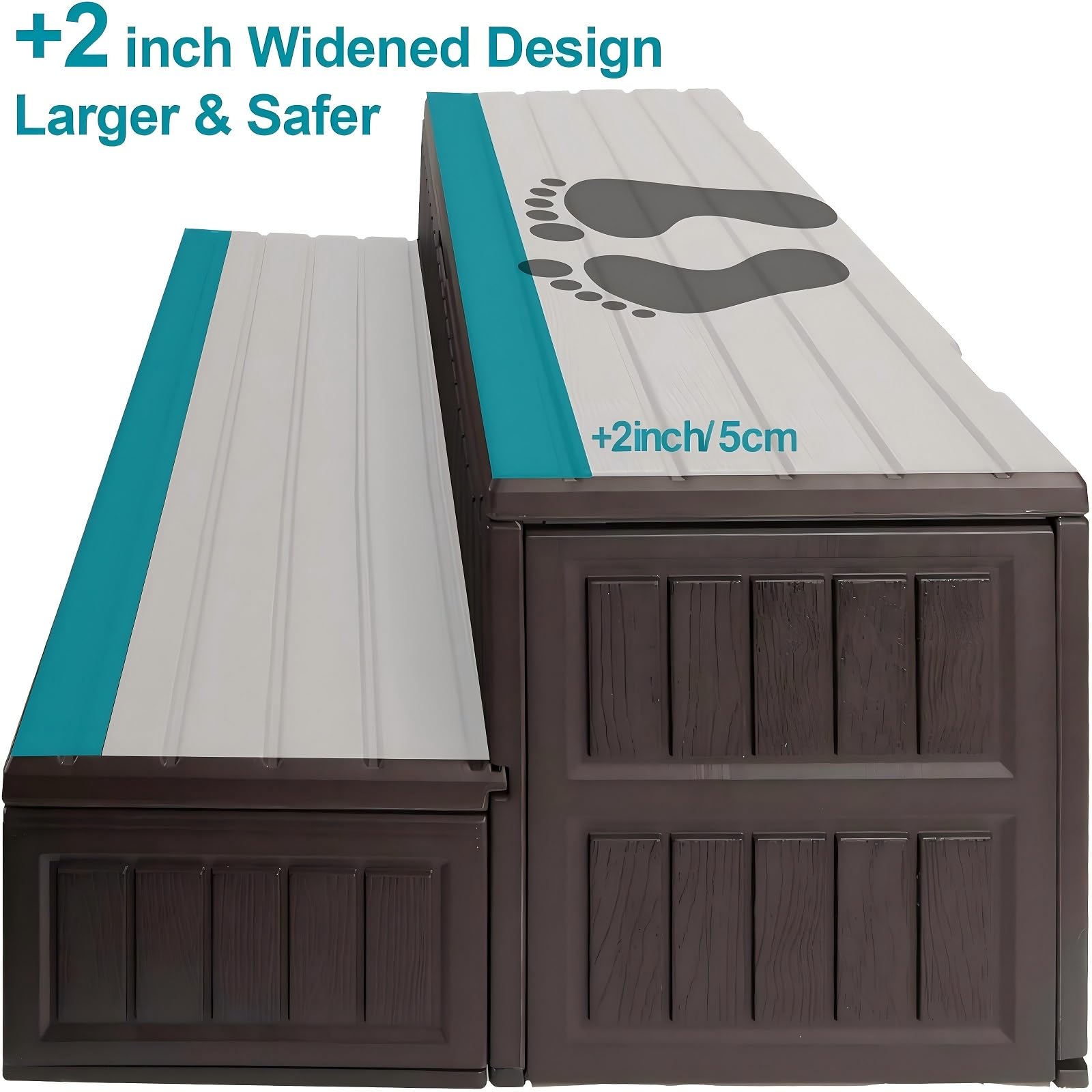 Whirlpool Treppe mit 2 Staufach, wasserdichte rutschfeste Whirlpool-Stufen Tragkraft 226kg Vielseitig verwendbare robuste Poolleiter, Veranda Wohnwagen Spa-Stufe, 91x61x32cm,einfache Montage
