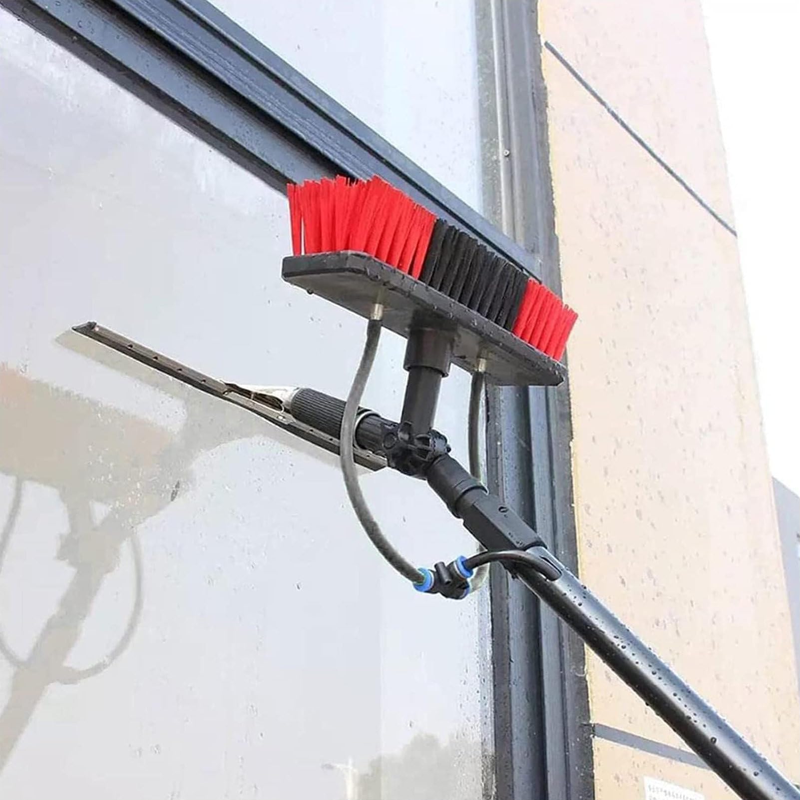 Productos de Limpieza, Varilla de Limpieza de Ventanas, Cepillo de Suministro de Agua de 24 pies de Largo con escobilla de Goma, Sistema de Limpieza de Suministro de Agua de 7,2 m