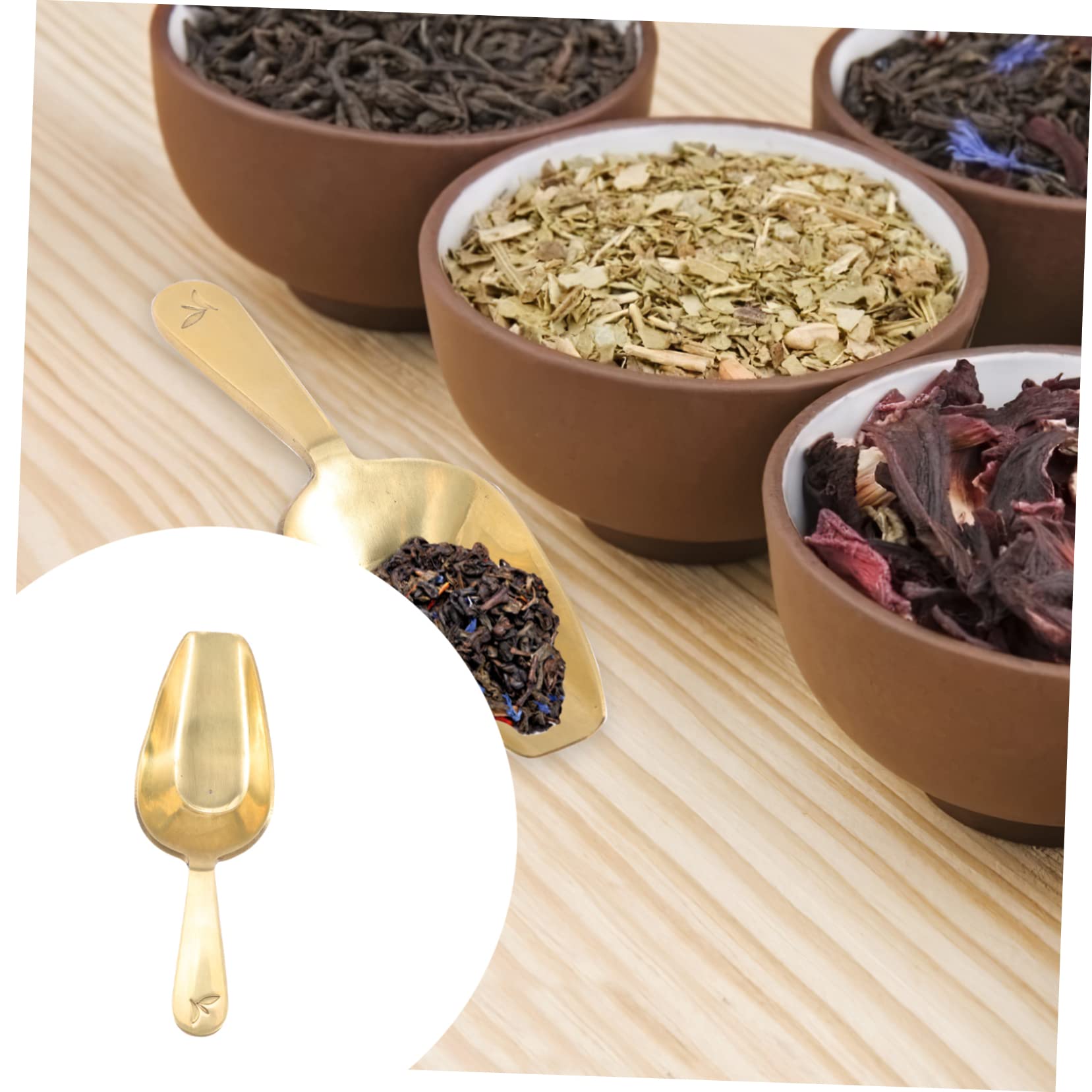 DECHOUS 4stücke Teelöffel Aus Messing Für Kaffee Tee Handgefertigter Dosierlöffel Für Präzise Messungen Leicht Tragbar Für Küche Und Unterwegs Kreatives Design Für Teeliebhaber