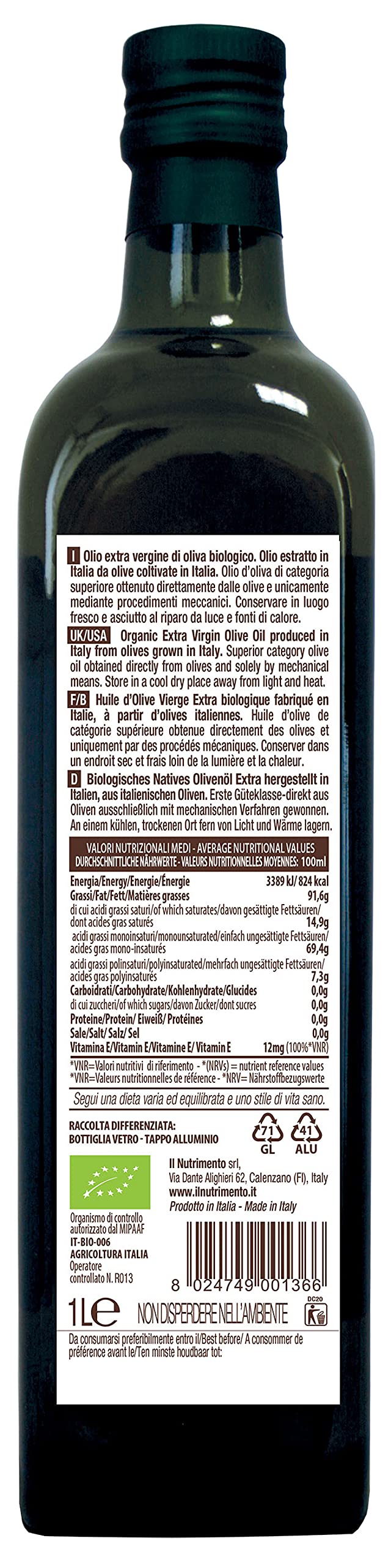 Probios Olio Extravergine di Oliva italiano Bio - 1l