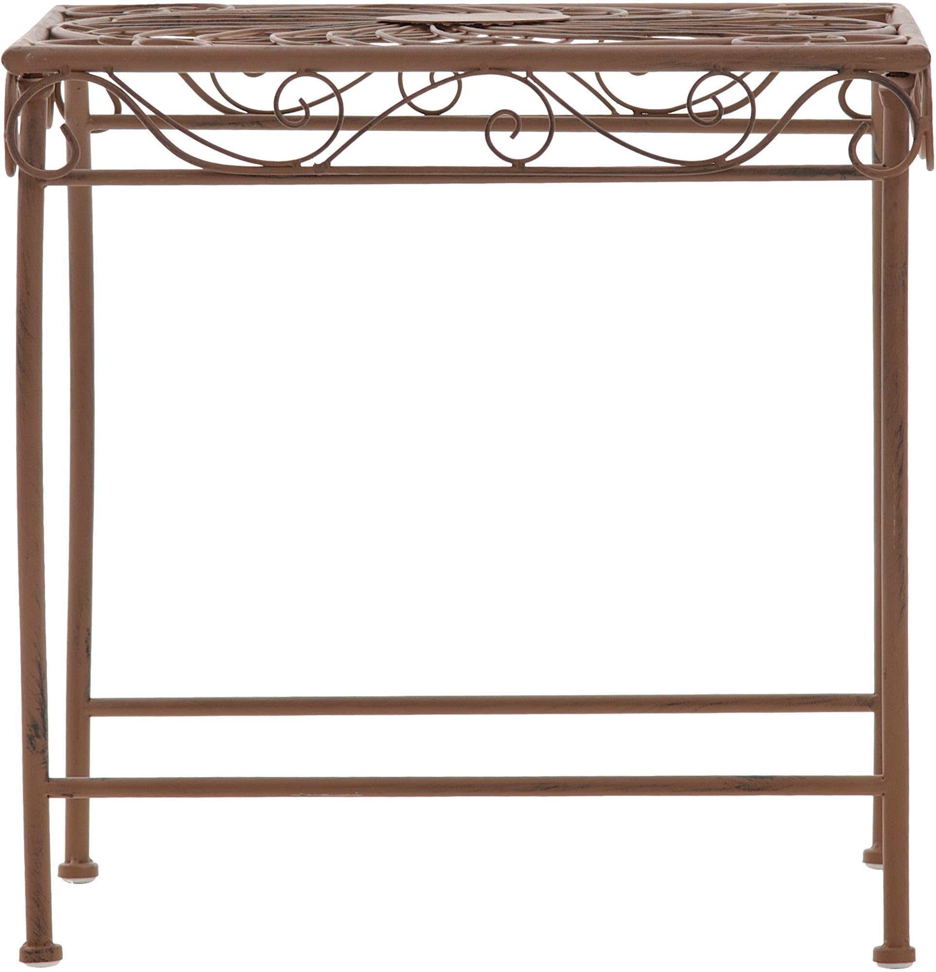 CLP Table de Jardin en Fer Zarina, Style Art Nouveau, Finition Déperlante, Marron Antique
