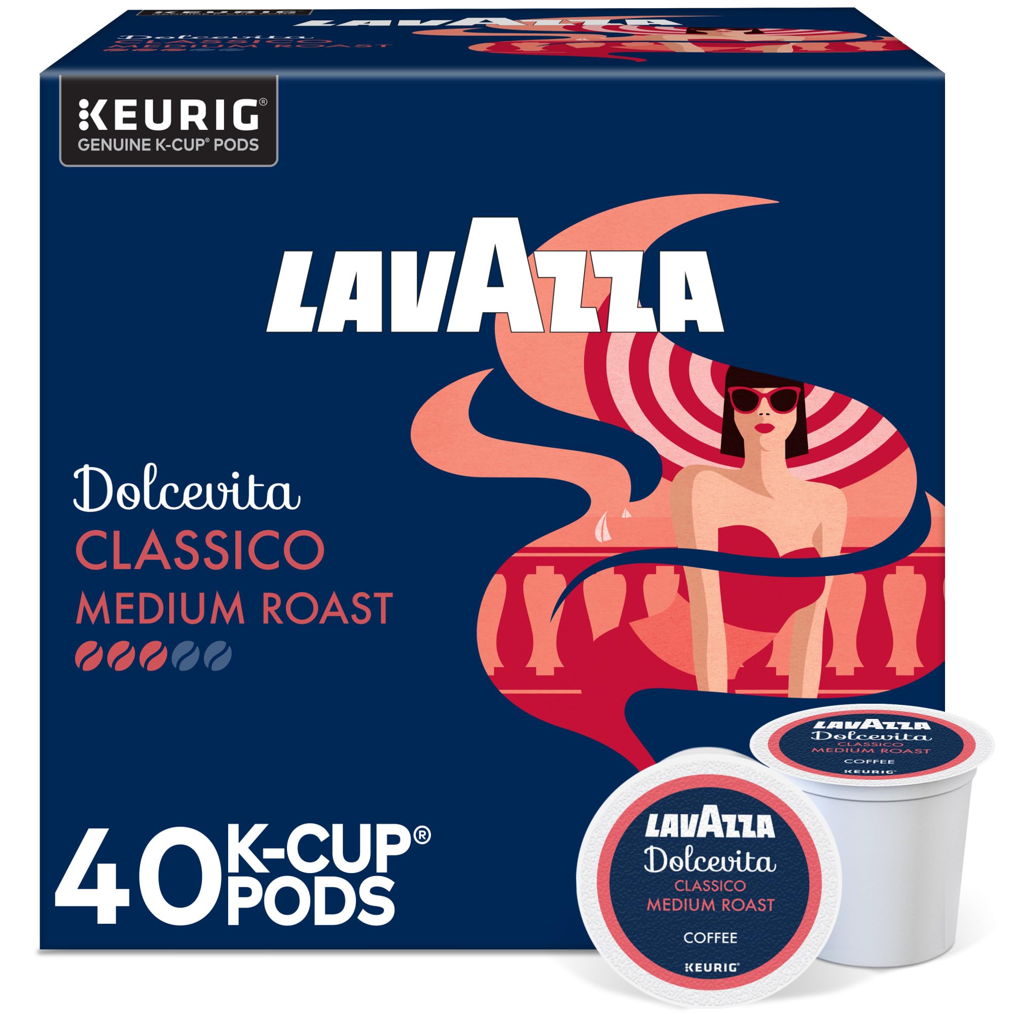 Dolcevita Classico, Single-Serve Keurig K-Cup Pods, Medium Roast Coffee, 40-Count Box