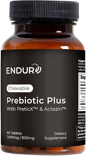 Prebiotic Plus masticable con Actazin - Promueve la salud digestiva - 60 unidades Endurance Products Company