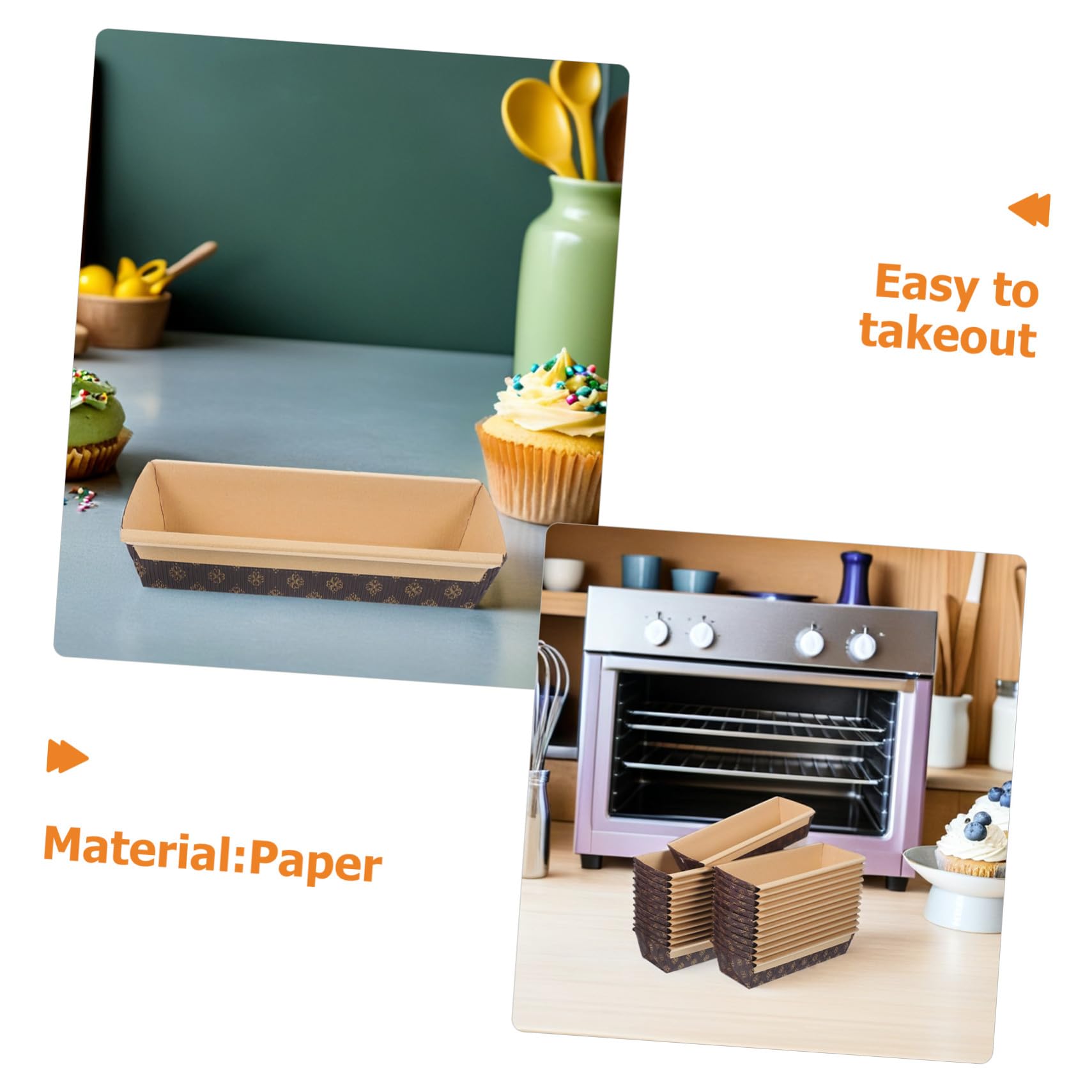 Zerodeko Moldes de Papel Desechables 50 Piezas para Pan Rectangulares para Hornear Moldes de Papel Antigrasa Fáciles de Limpiar Aptos para Horno para Cocinas Familiares y Uso Doméstico