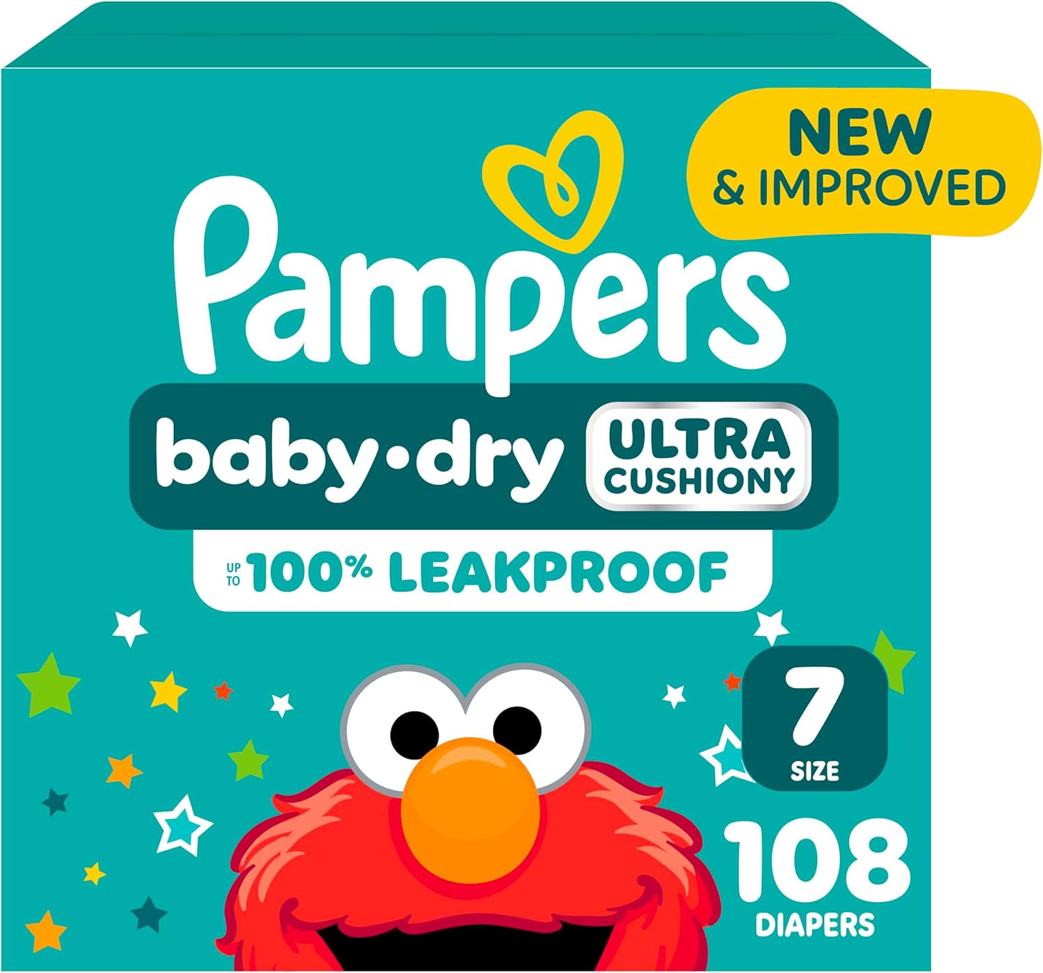 Pampers Diapers - Baby Dry - Size 7, 108 Count, Absorbent Disposable Infant Diaper (Packaging May Vary) Size 7 108