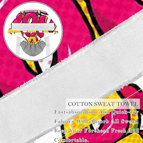 Miniatura 2 de Working Cap with Buttons Sweatband Ribbon Tie Back Bouffant Hats, White Cat Animal