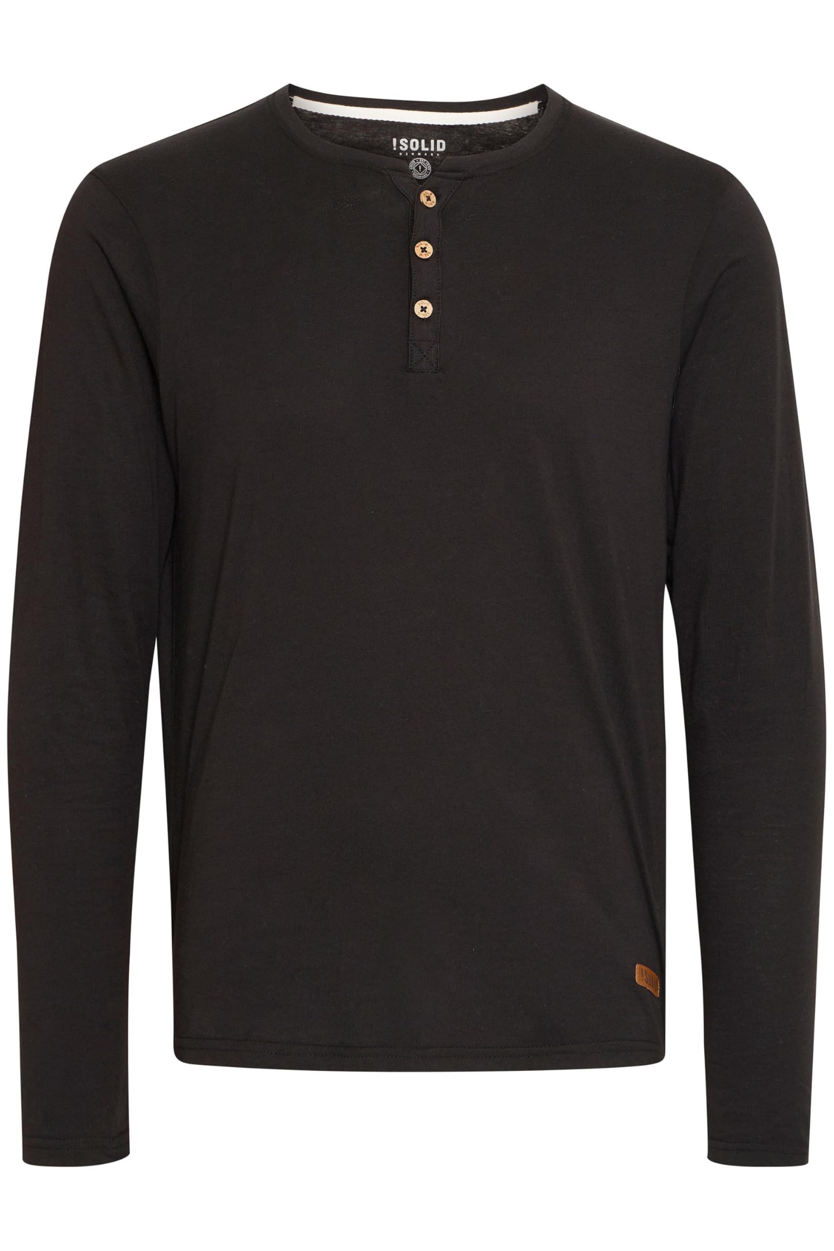 !Solid SDVolko Herren Longsleeve Langarmshirt Shirt mit Grandad-Ausschnitt Baumwollmischung Regular fit