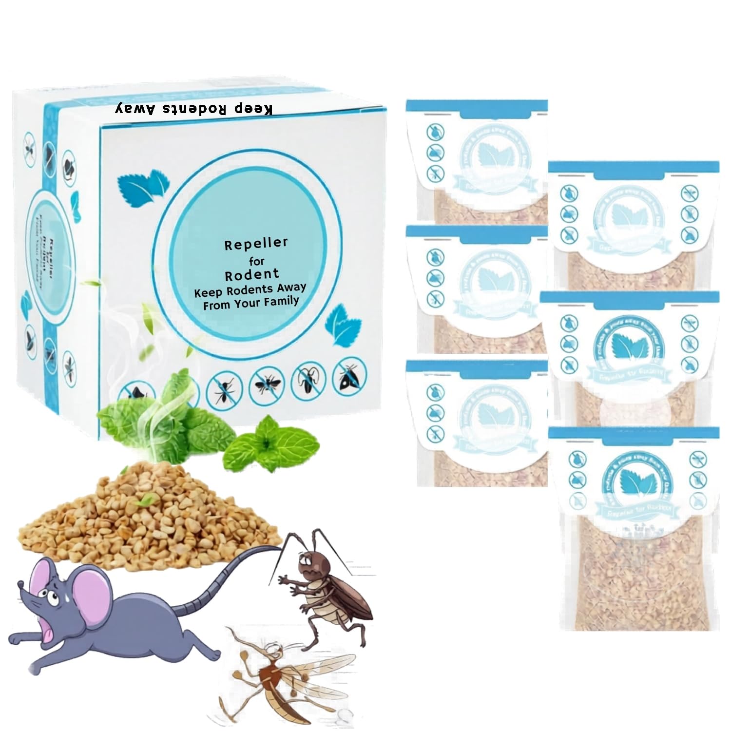 Rat Repellent for Car & Home Pack of 1 (6 Bags) | Peppermint Oil Rodent & Mouse Repellent | Protect Car, Bike & Truck Wires from Rats | Outdoor Rat Controller for Garage, Engine & Home-image-35