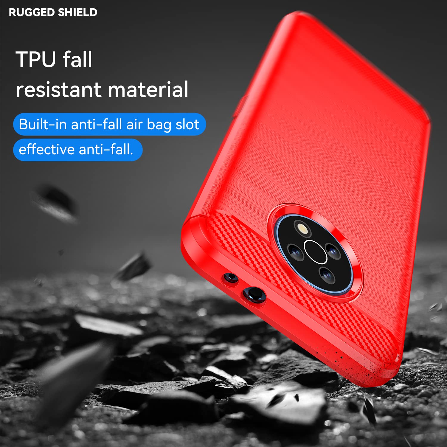 Cover BAIDIYU Per Nokia G50, Custodia In TPU Nera, Sottile E Antiurto, Con Protezione Per Fotocamera