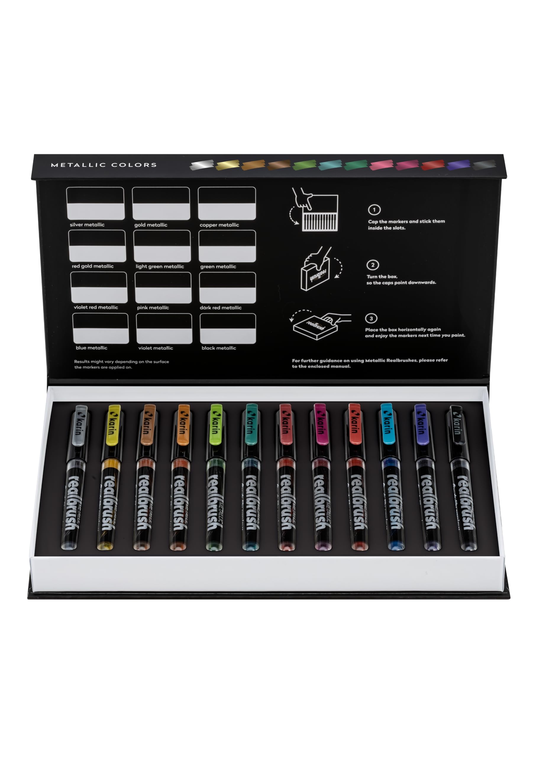 KARIN Realbrush METALLIC – kolekcja z 12 pędzlami w ekskluzywnym i ochronnym etui.