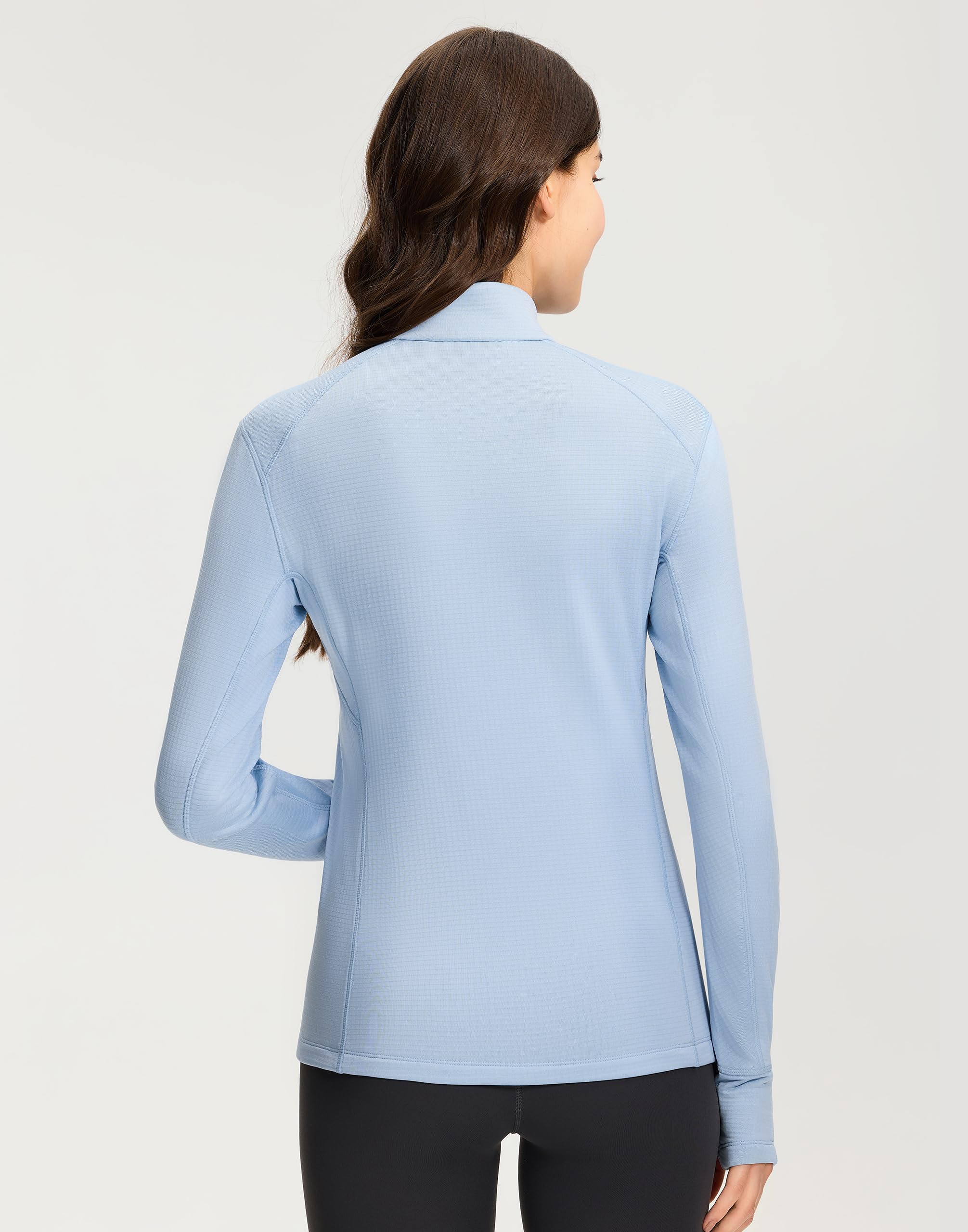 Veste polaire sans capuche pour femme – Chemise polaire légère, respirante et haute élasticité avec fermeture éclair, col montant coupe-vent pour les activités de plein air comme l'escalade