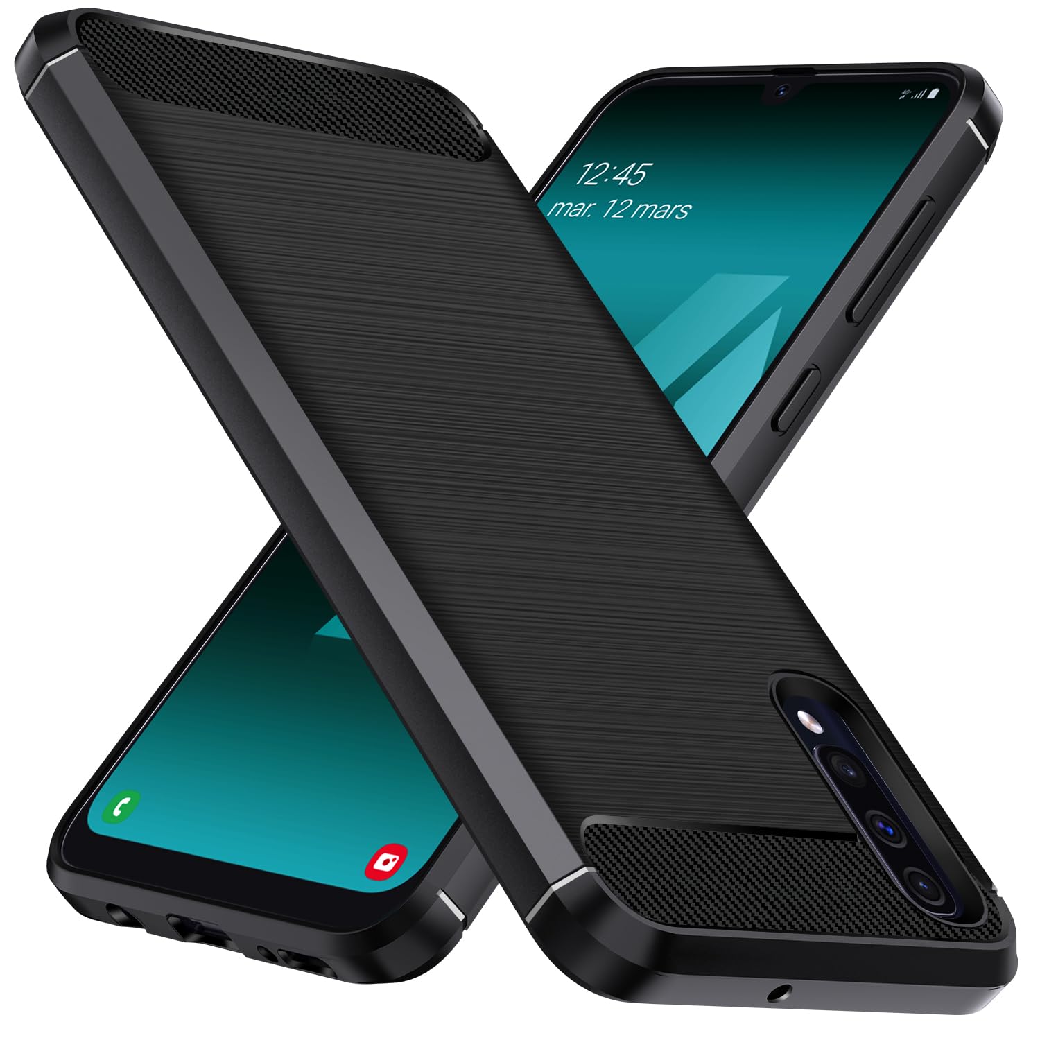 iVoler Cover per Samsung Galaxy A50 / A30S, [Protezione Antiurto di Grado Militare] Custodia Sottile Morbida in Silicone TPU Anti-Impronte Anti-Graffio Protettiva Case, Nero
